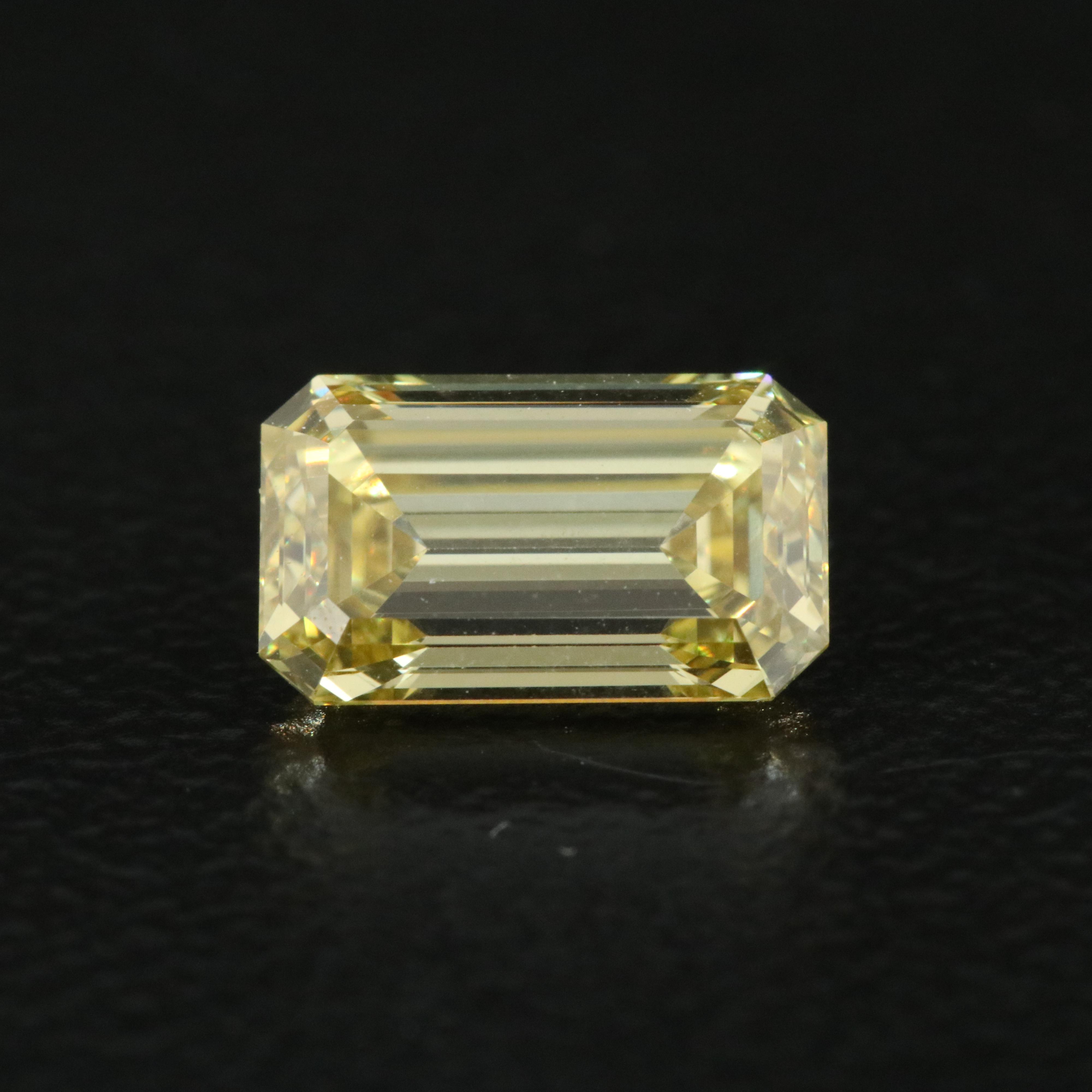 Loose 1.00 CT Lab Grown Fancy Yellow Diamond with IGI Report