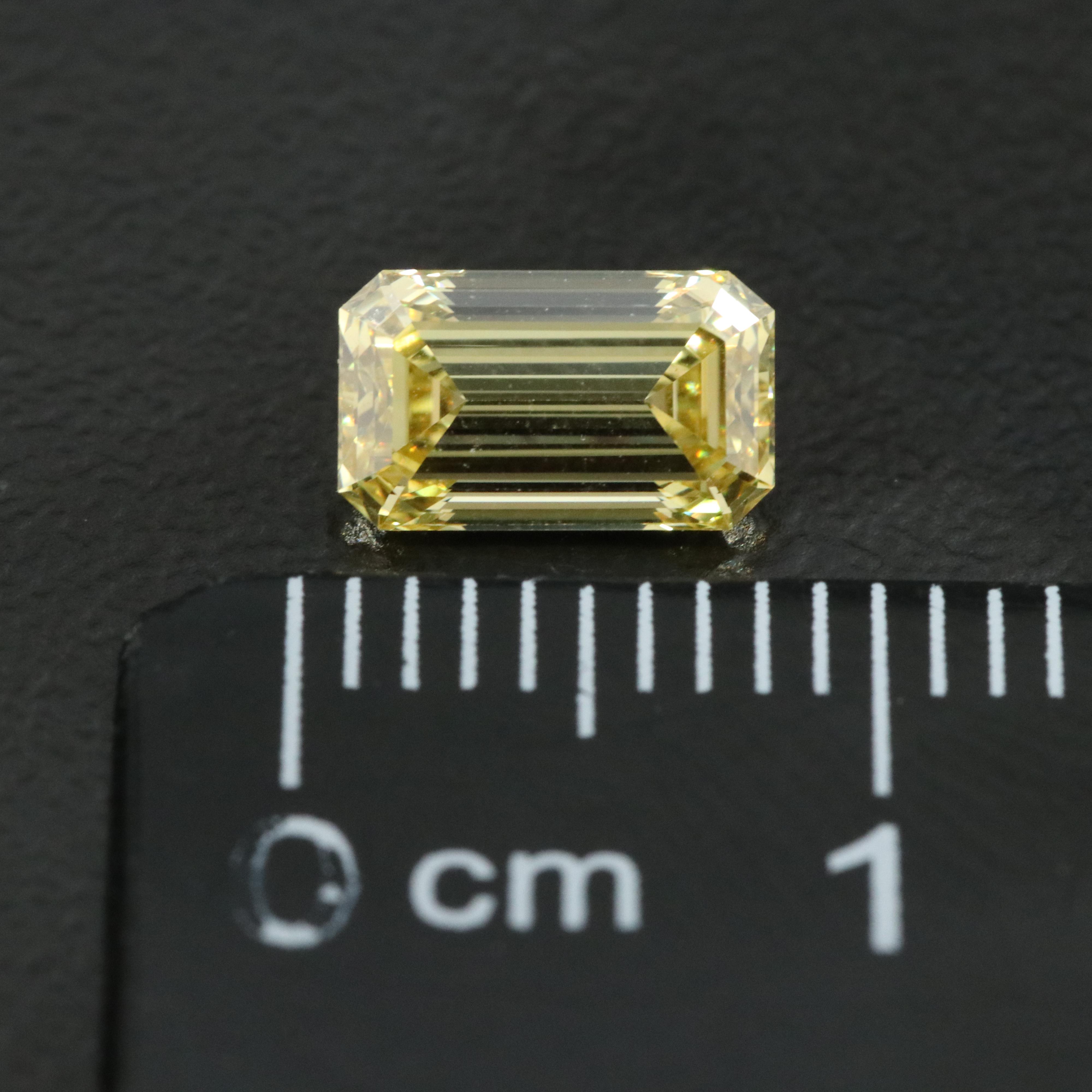 Loose 1.00 CT Lab Grown Fancy Yellow Diamond with IGI Report