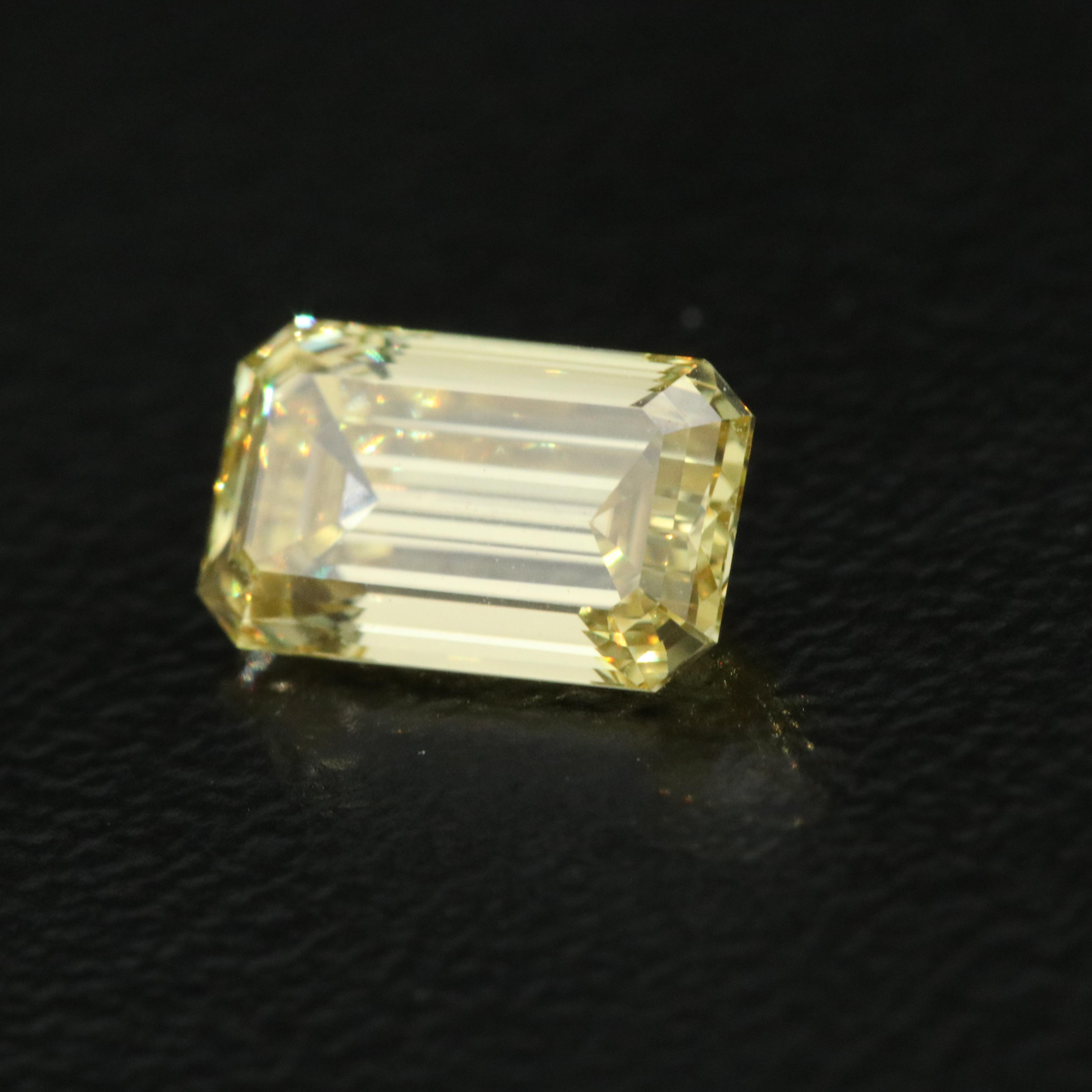 Loose 1.00 CT Lab Grown Fancy Yellow Diamond with IGI Report