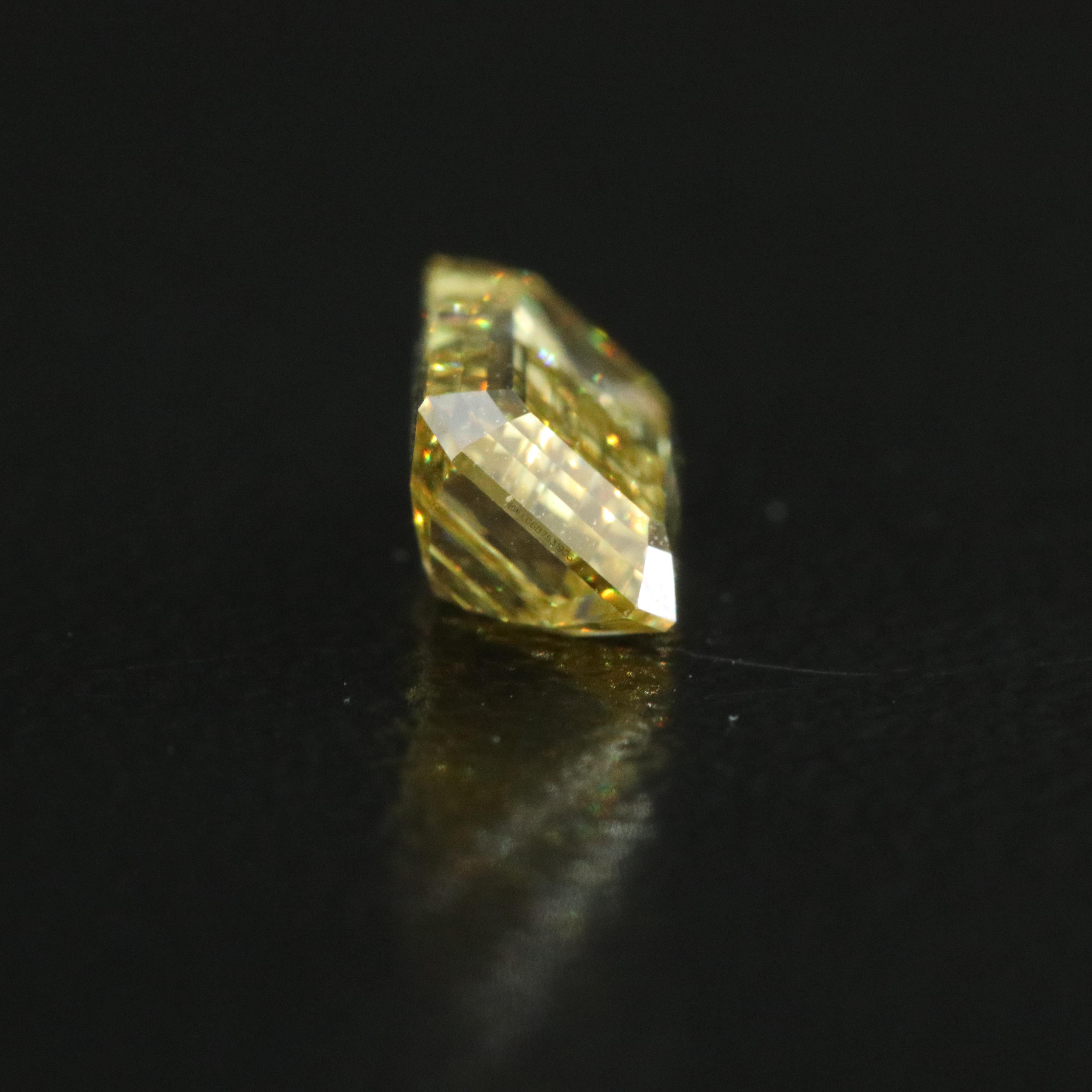 Loose 1.00 CT Lab Grown Fancy Yellow Diamond with IGI Report