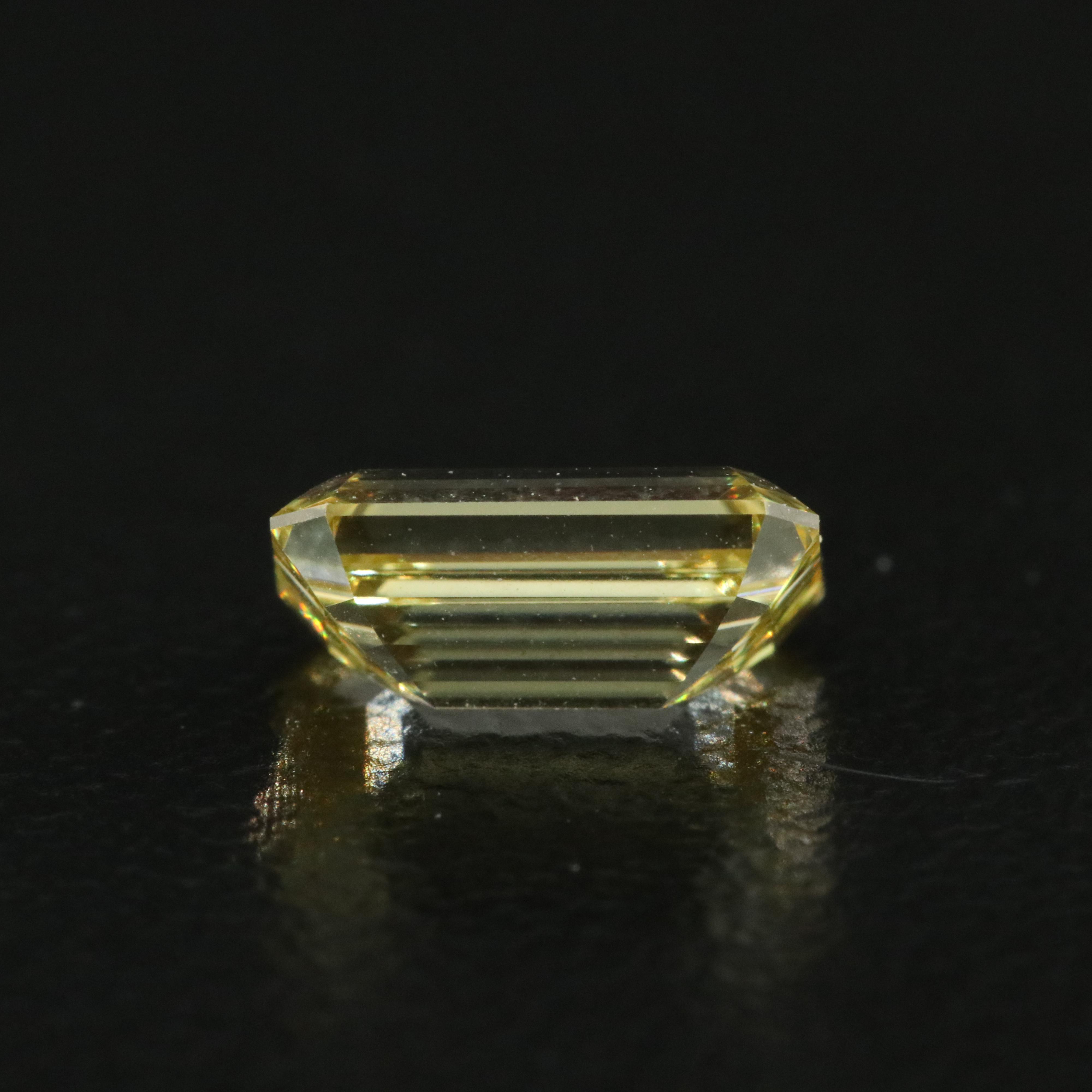 Loose 1.00 CT Lab Grown Fancy Yellow Diamond with IGI Report