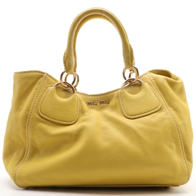 Miu Miu Top Handle Bag in Yellow Leather Miu Miu Top Handle Bag in Yellow Leather