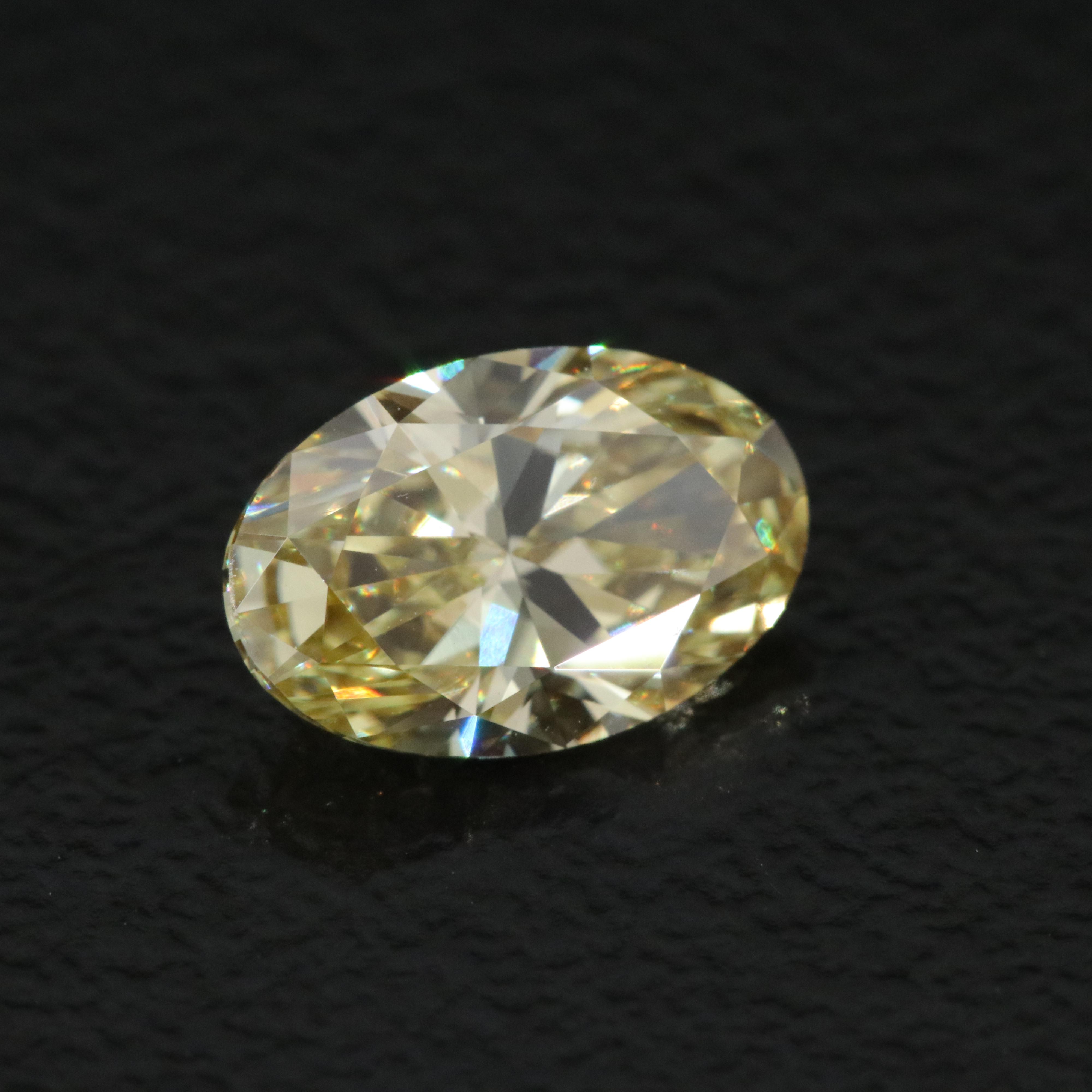 Loose 1.00 CT Lab Grown Fancy Yellow Diamond with IGI Report