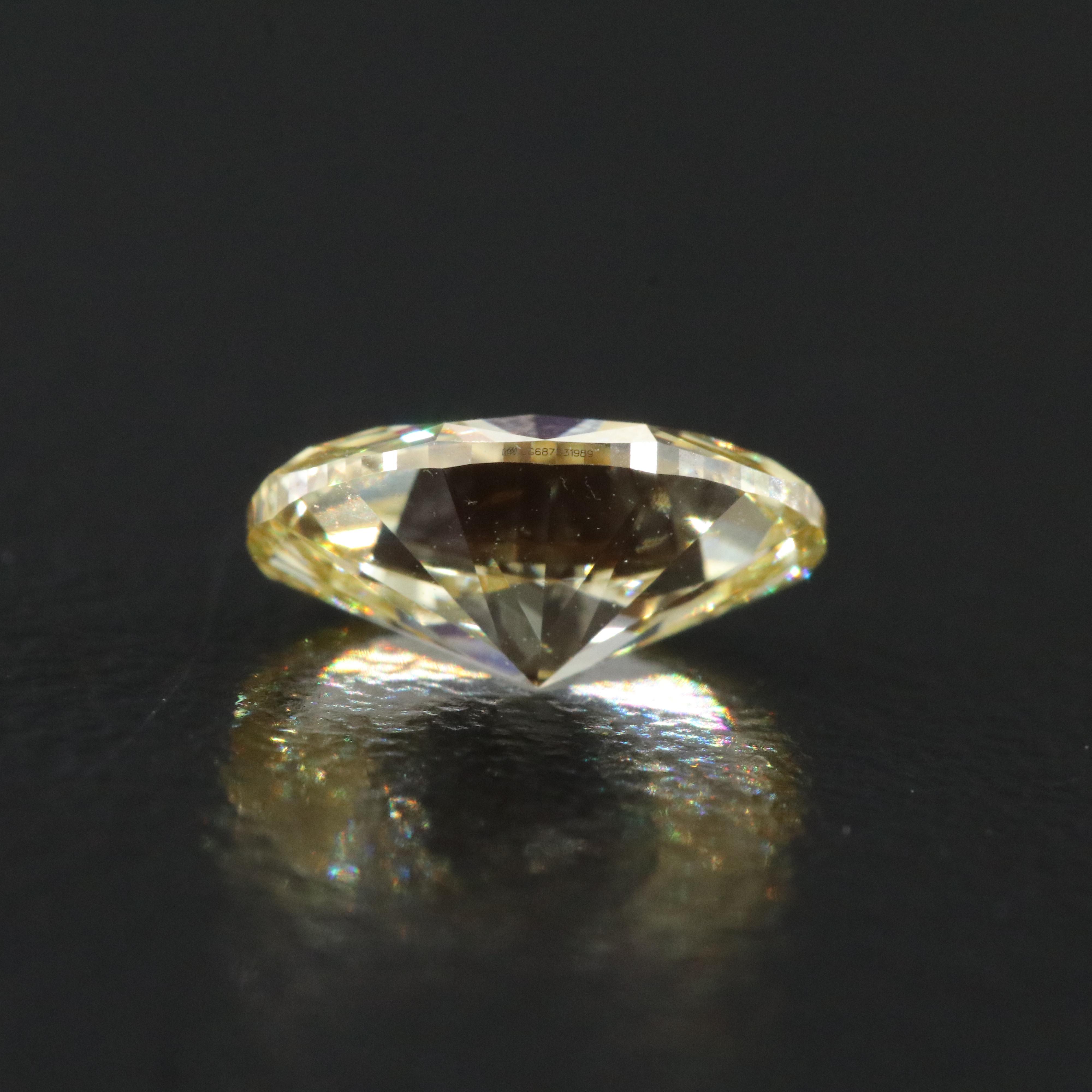 Loose 1.00 CT Lab Grown Fancy Yellow Diamond with IGI Report