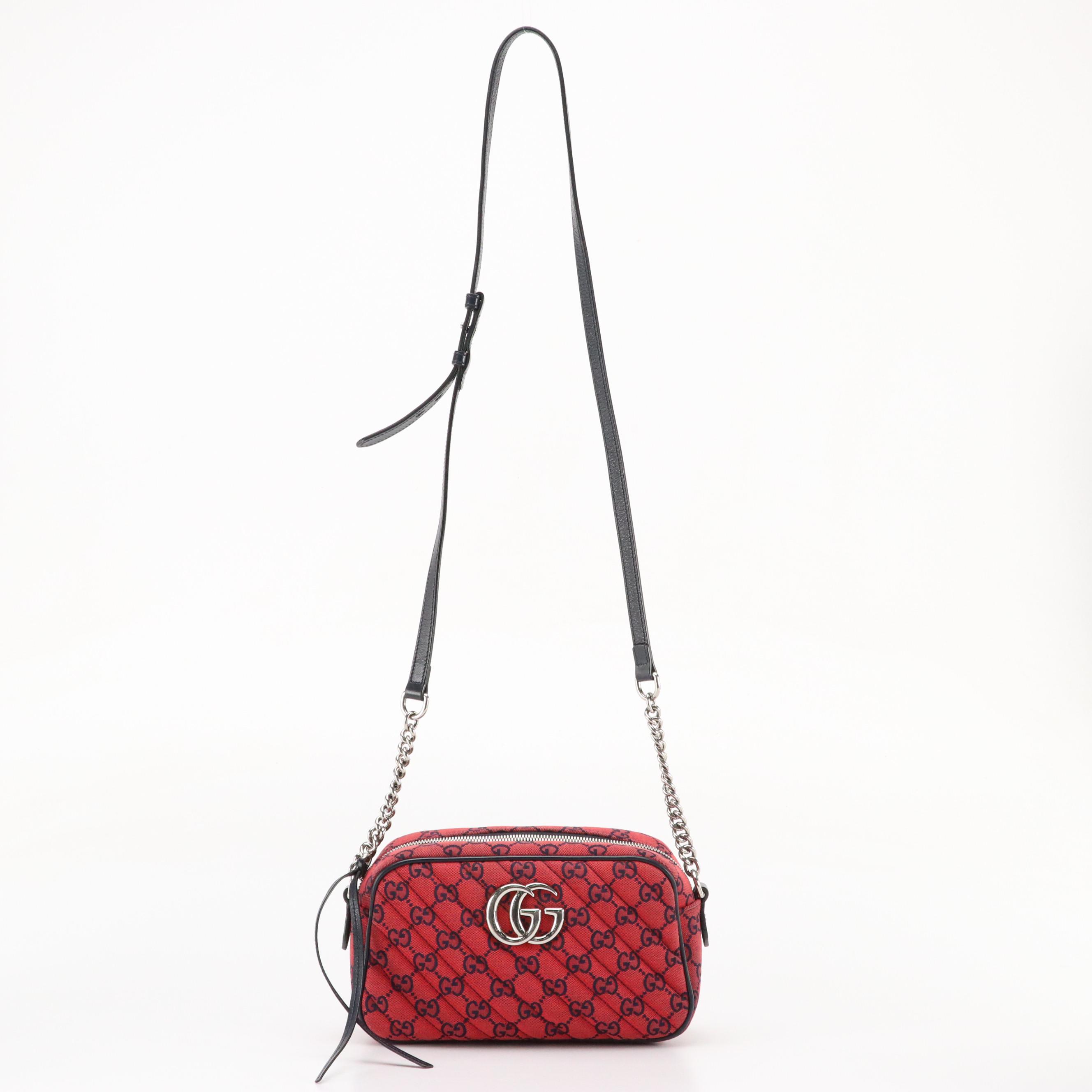 Gucci Marmont Red GG Canvas Limited Edition Crossbody Bag