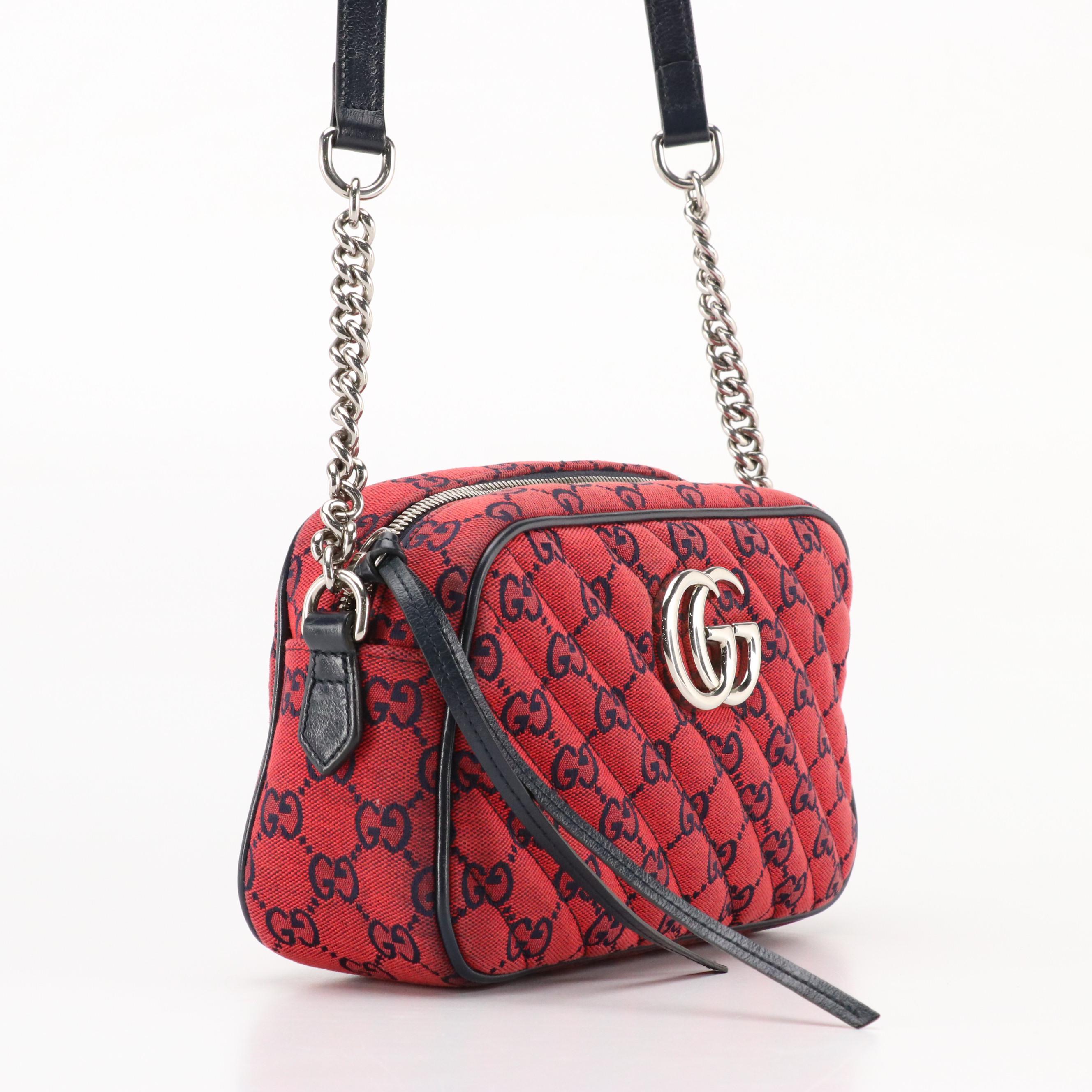 Gucci Marmont Red GG Canvas Limited Edition Crossbody Bag