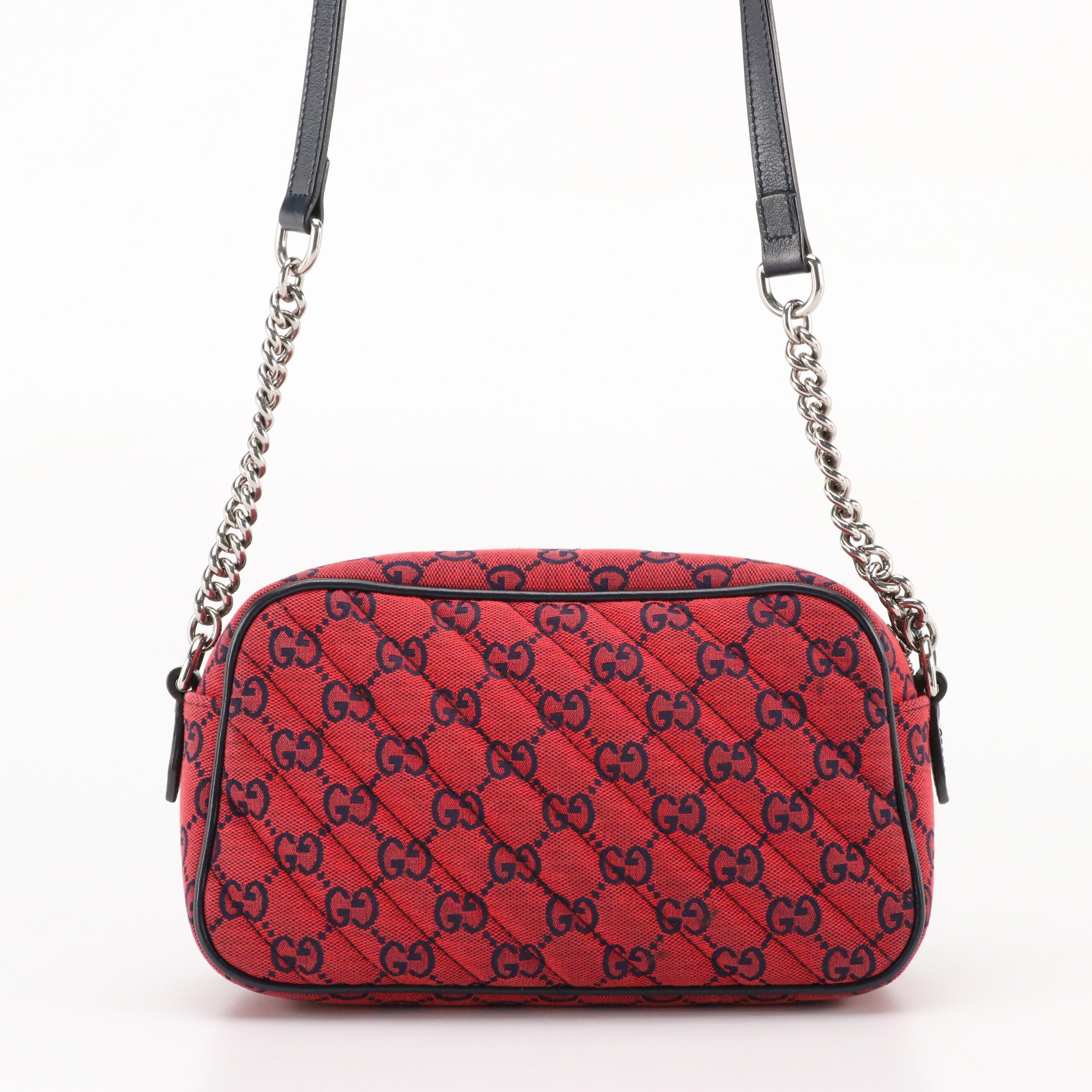 Gucci Marmont Red GG Canvas Limited Edition Crossbody Bag