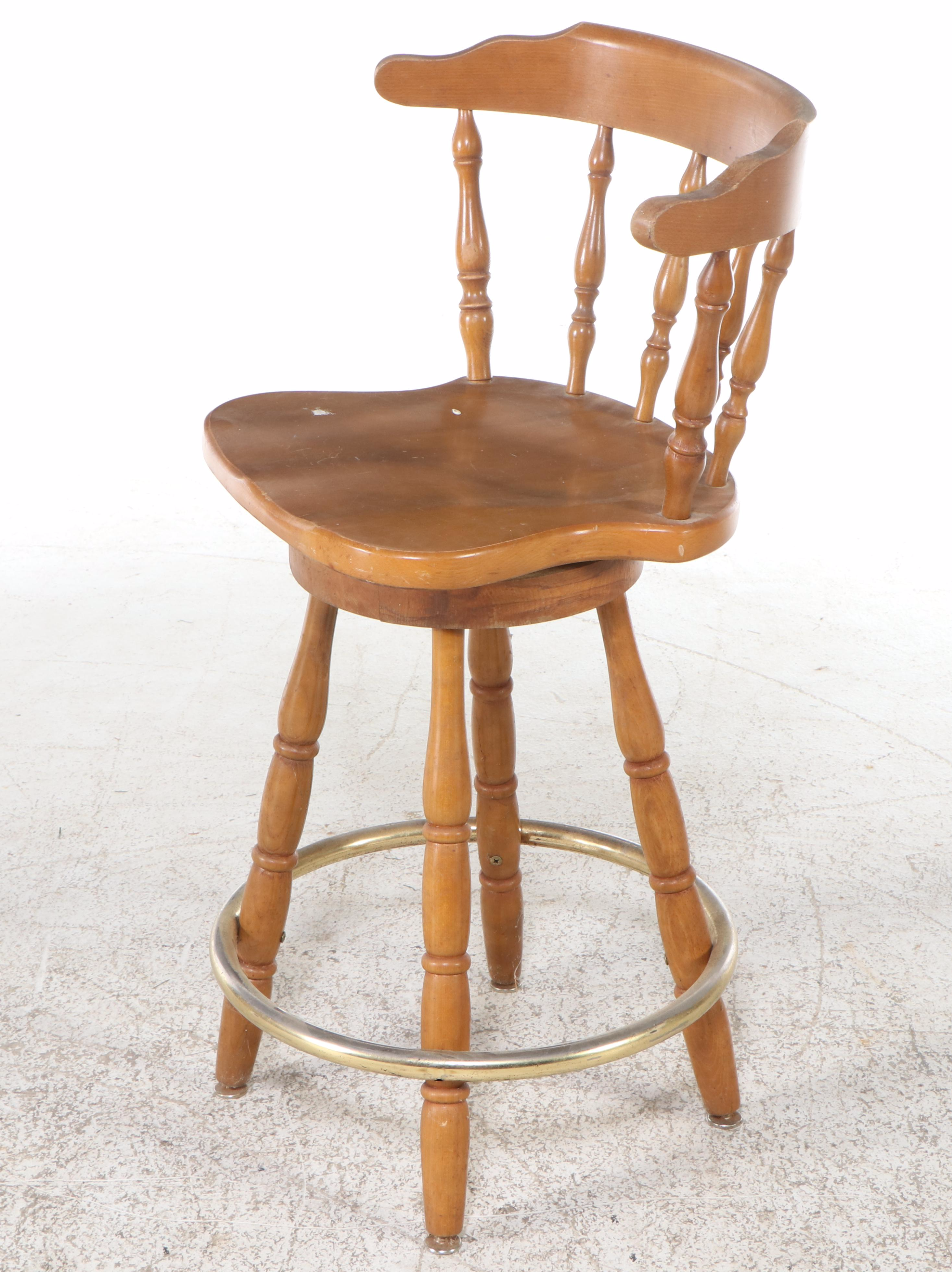 Authentic Furniture Products American Colonial Style Maple Bar Stool