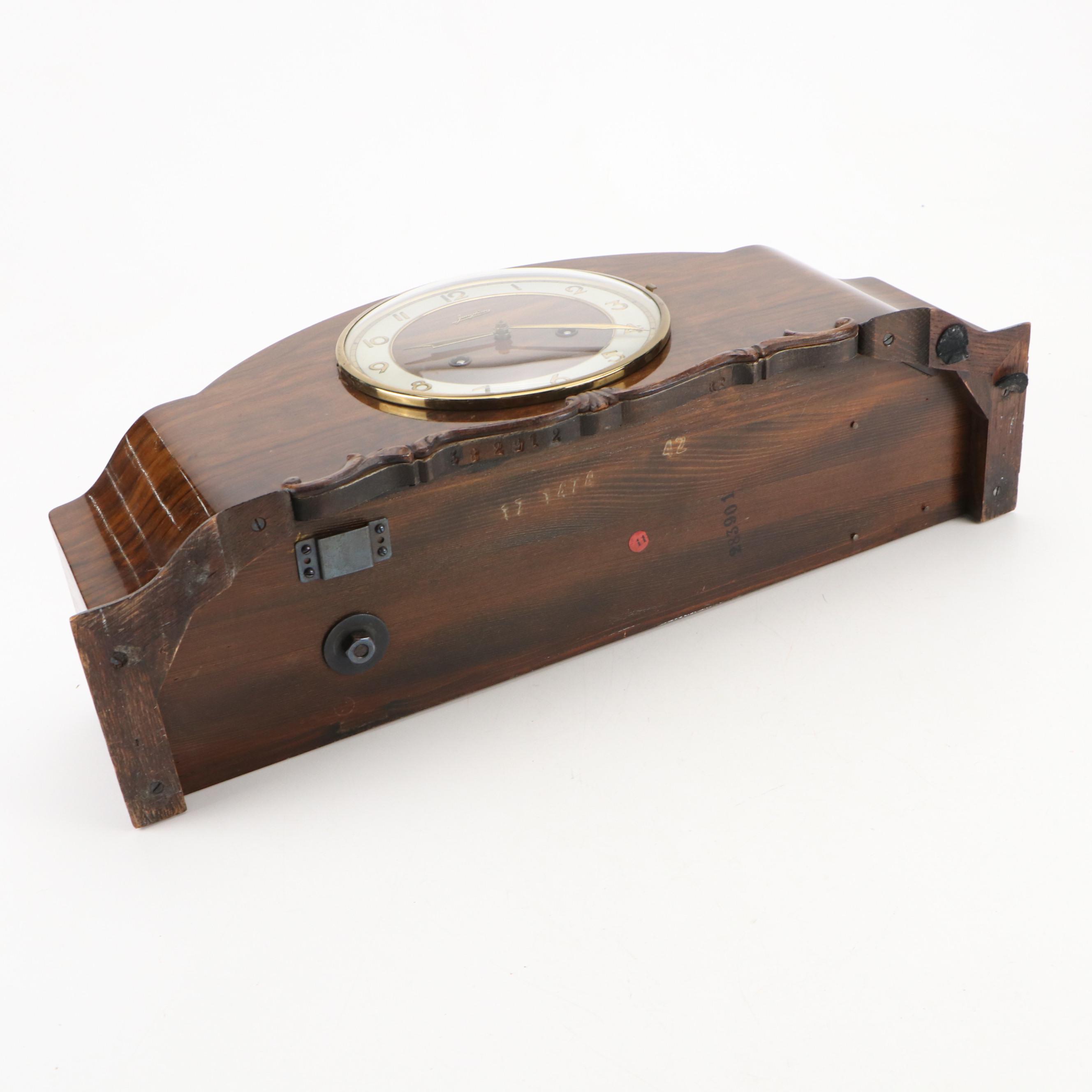 Junghans Art Deco Style Wooden Mantel Clock, Mid-20th Century