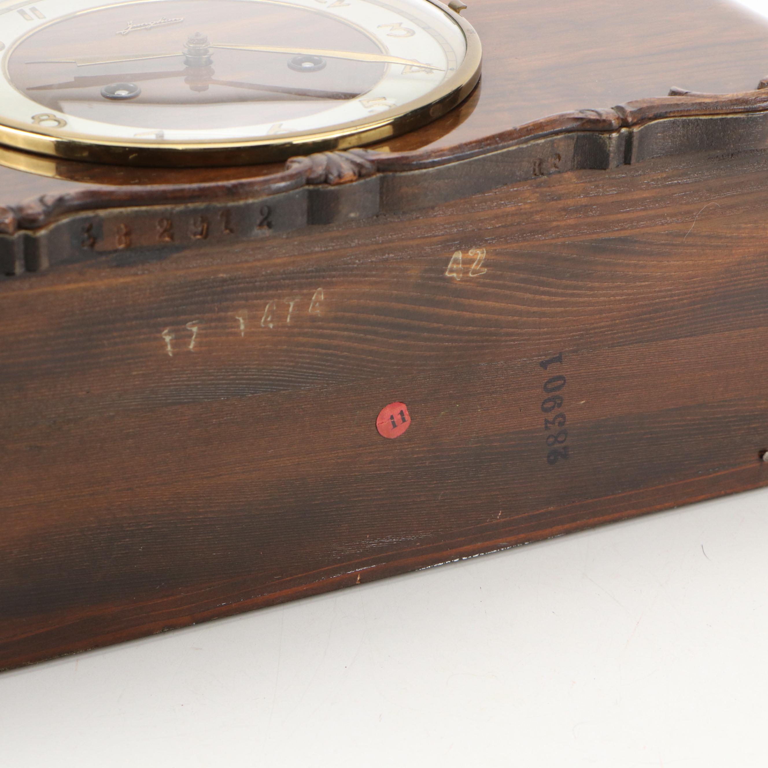 Junghans Art Deco Style Wooden Mantel Clock, Mid-20th Century