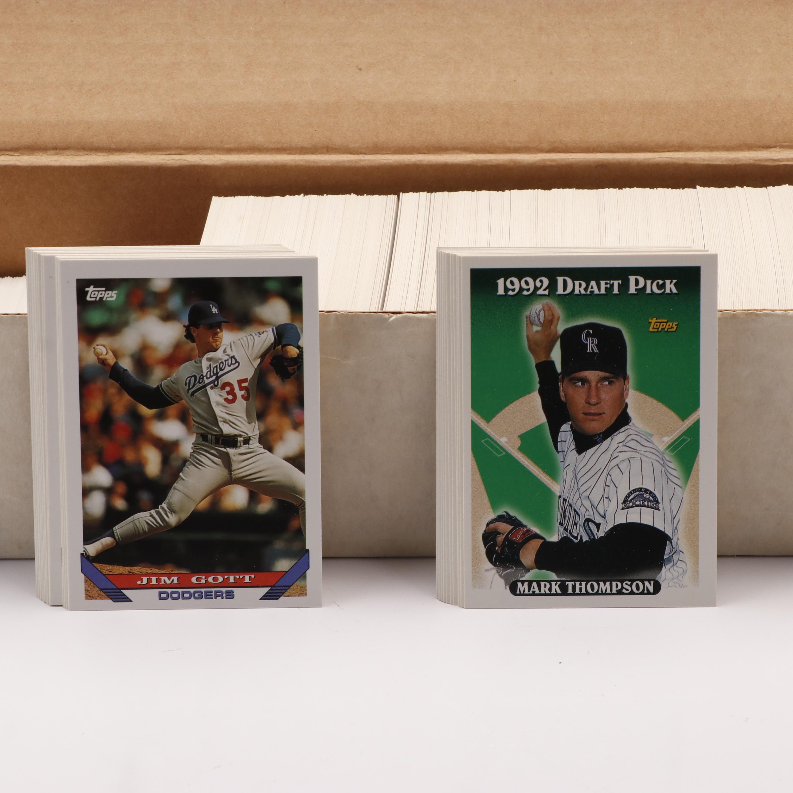 Large Group of Baseball and Football Card Year Sets, Topps, Fleer, and More