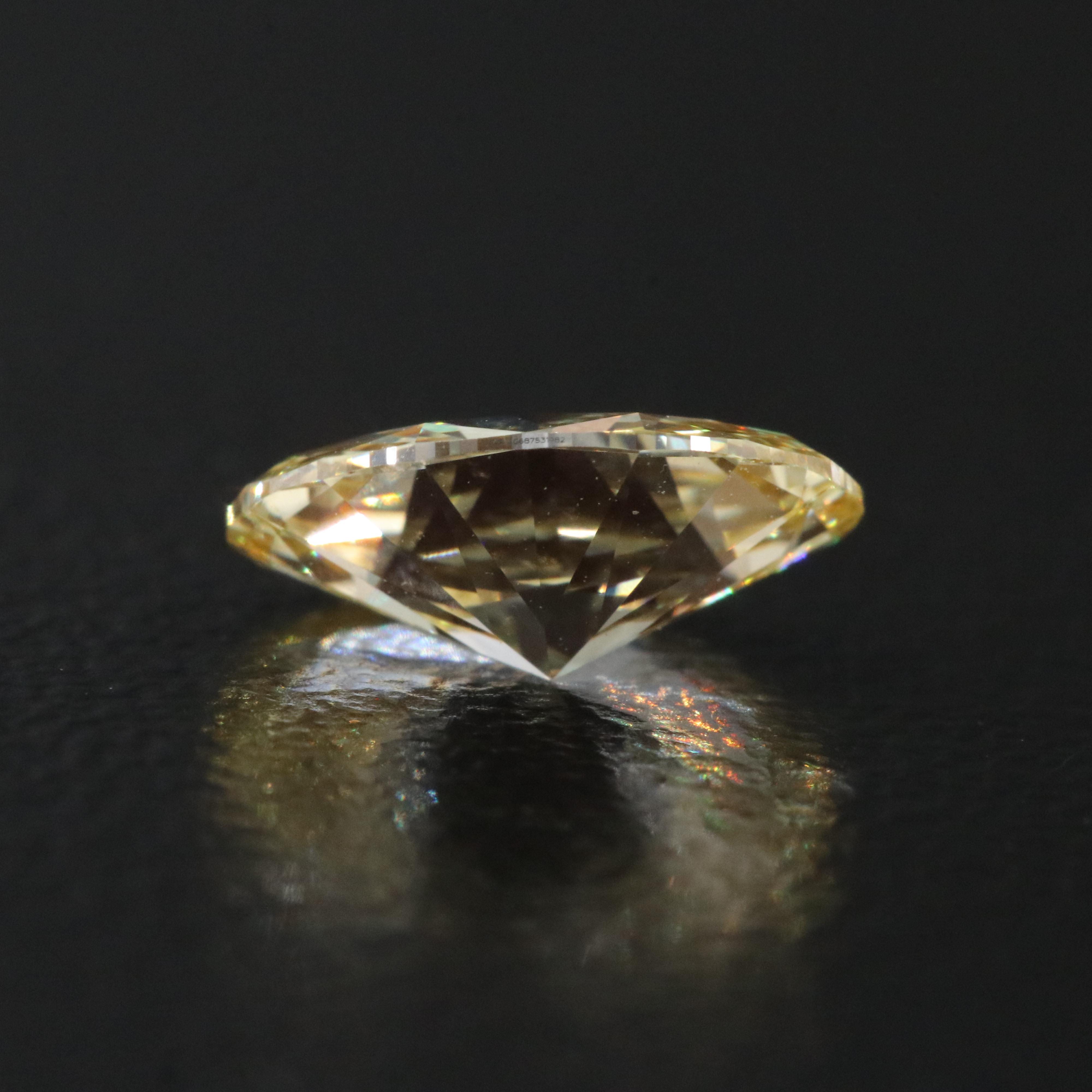 Loose 1.00 CT Lab Grown Fancy Yellow Diamond with IGI Report