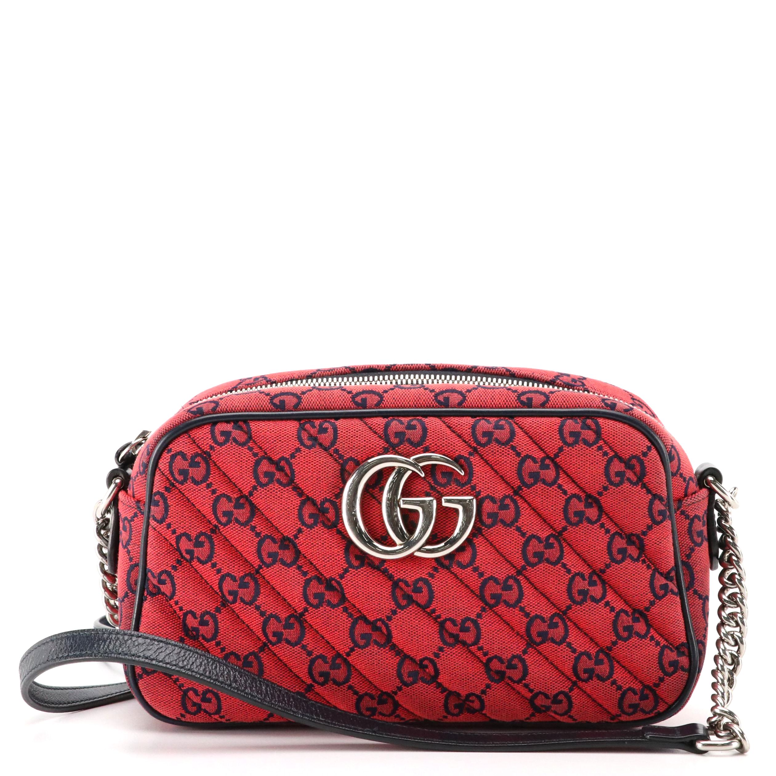 Gucci Marmont Red GG Canvas Limited Edition Crossbody Bag