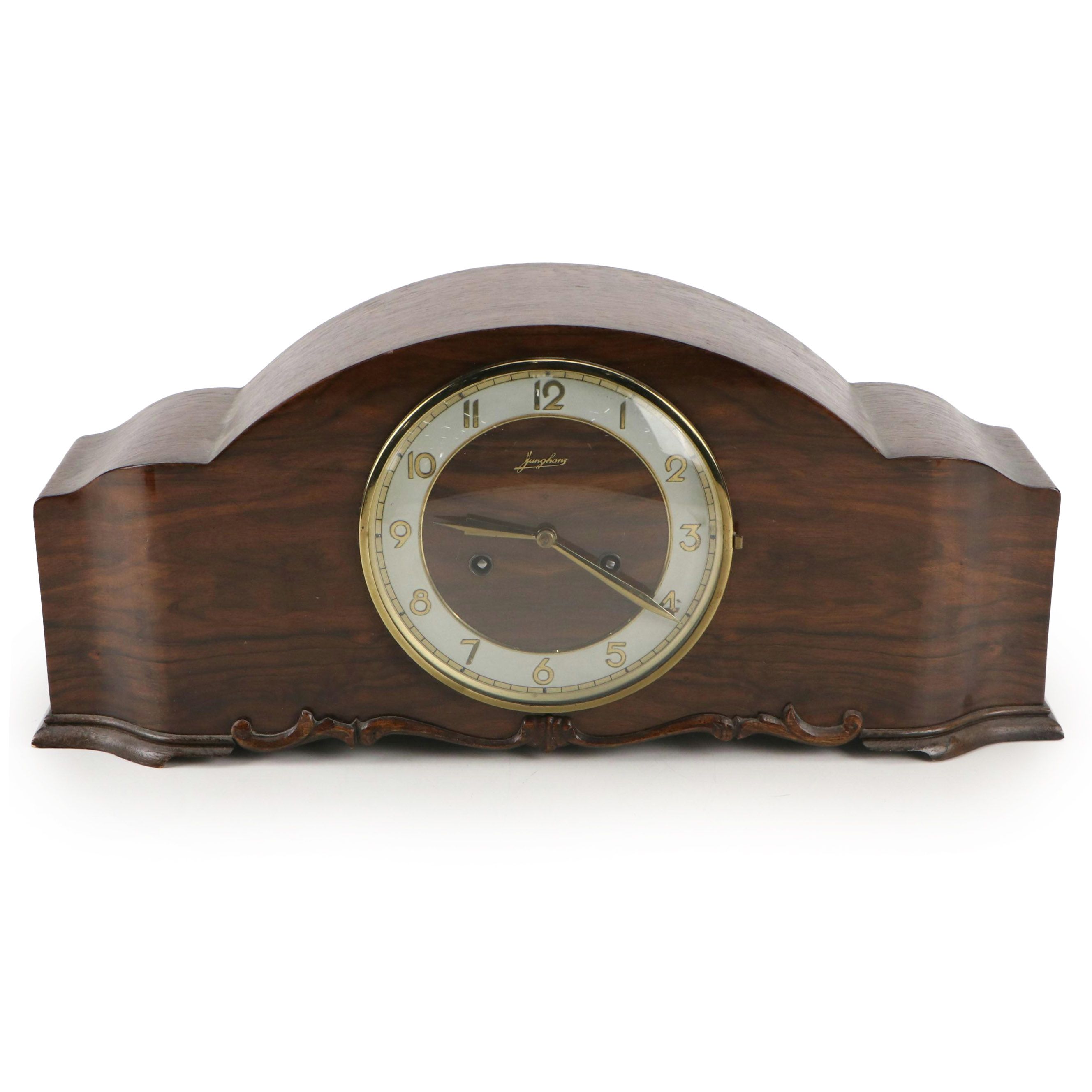 Junghans Art Deco Style Wooden Mantel Clock, Mid-20th Century