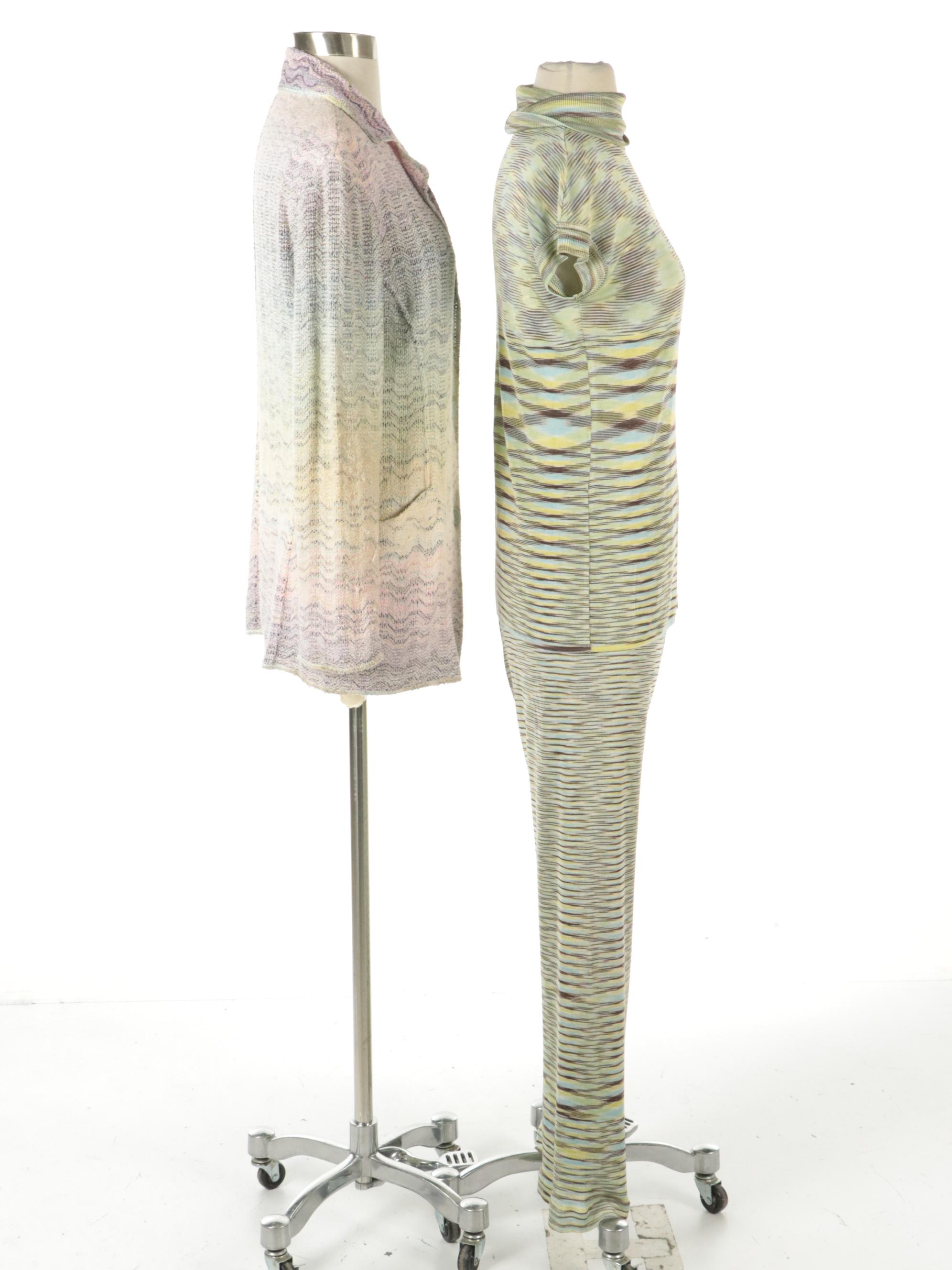 Missoni Orange Label Pant Set and Cardigan Sweater, 1970s