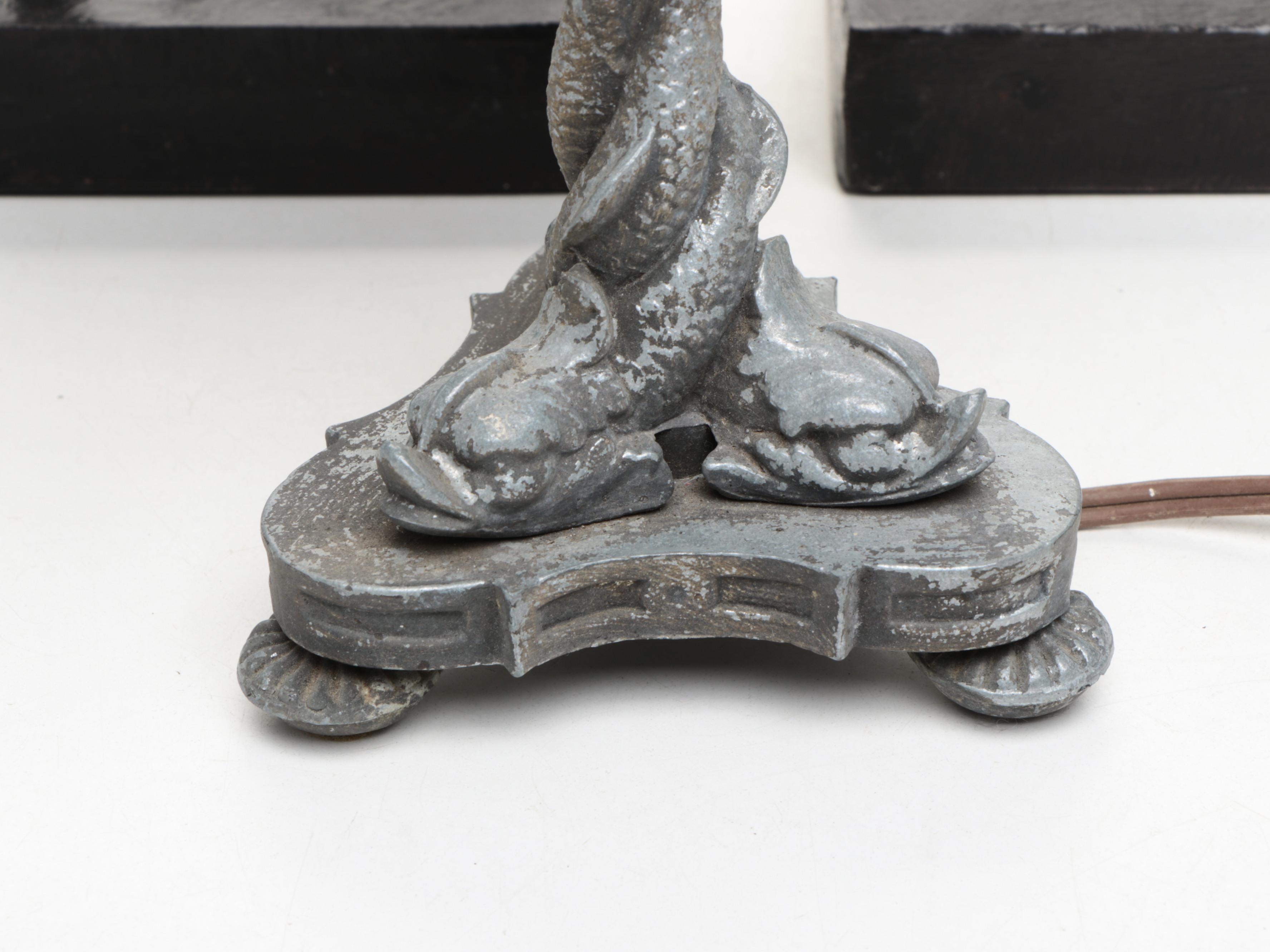 Metal Swirl Candle Holders, Metal Table Lamp, and Other Décor