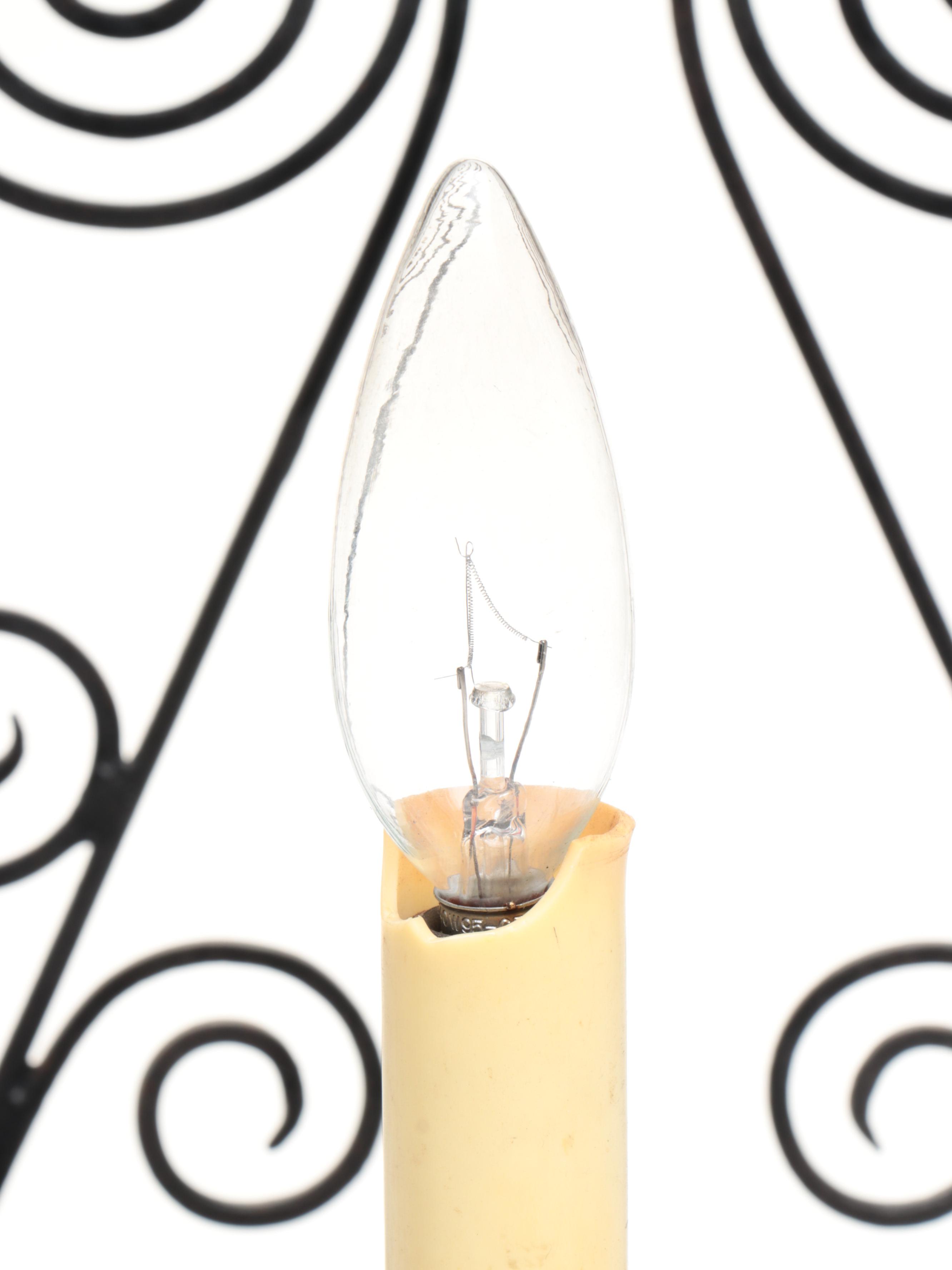 Metal Swirl Candle Holders, Metal Table Lamp, and Other Décor