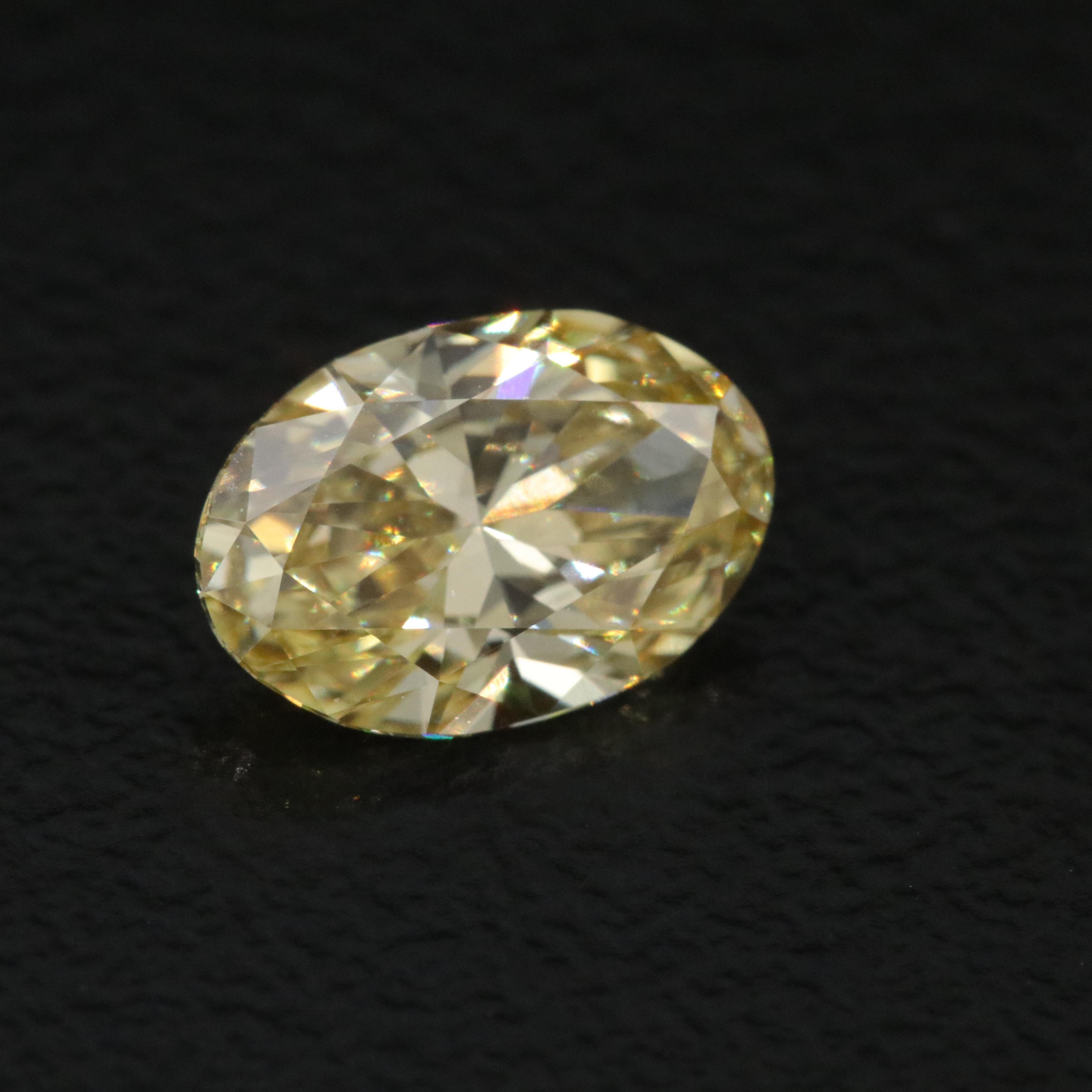Loose 1.00 CT Lab Grown Fancy Yellow Diamond with IGI Report