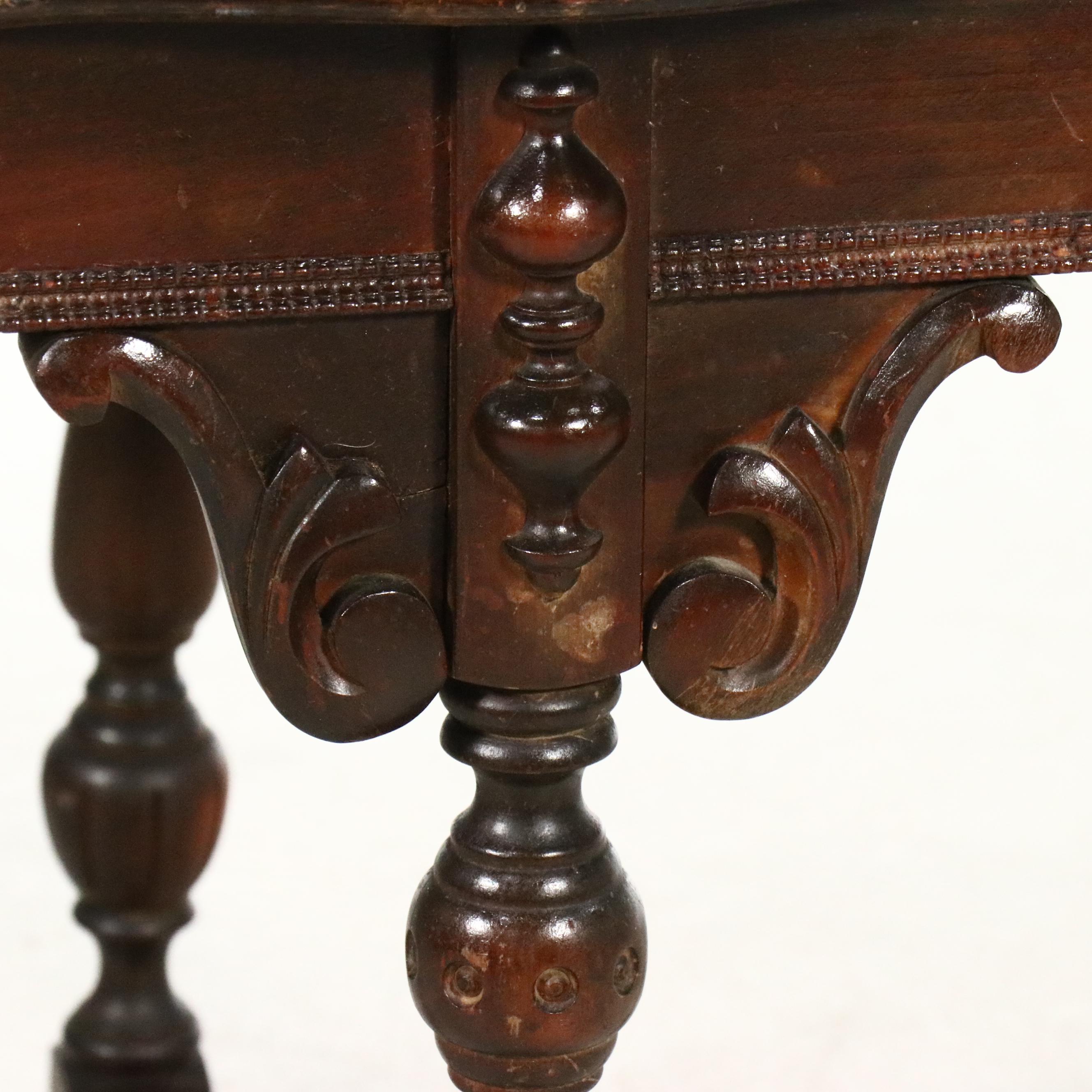 Cochran Chair Co. Jacobean Style Walnut Center Table, Early to Mid-20th Century