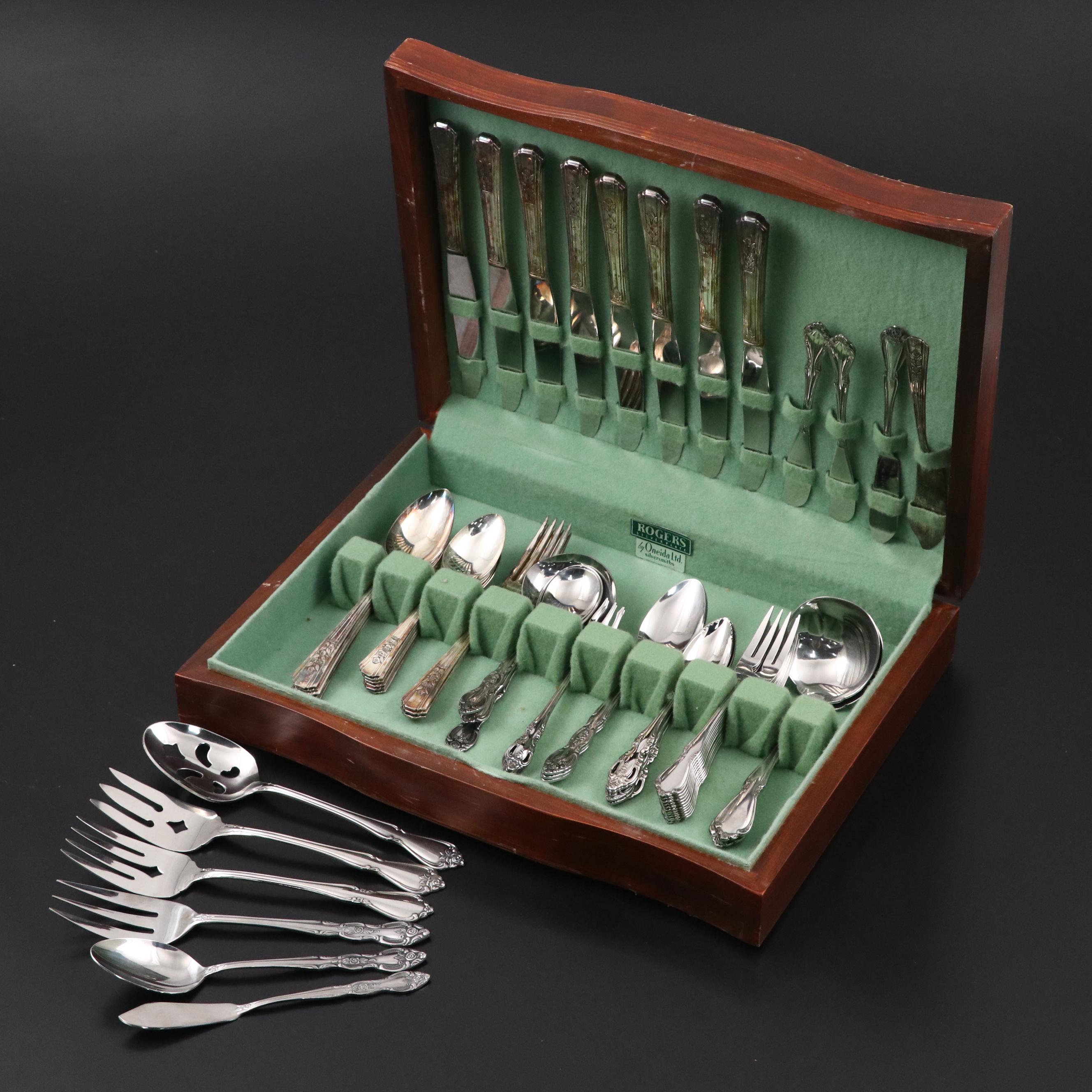Oneida "Rosalie" with Other Silver Plate and Stainless Steel Flatware
