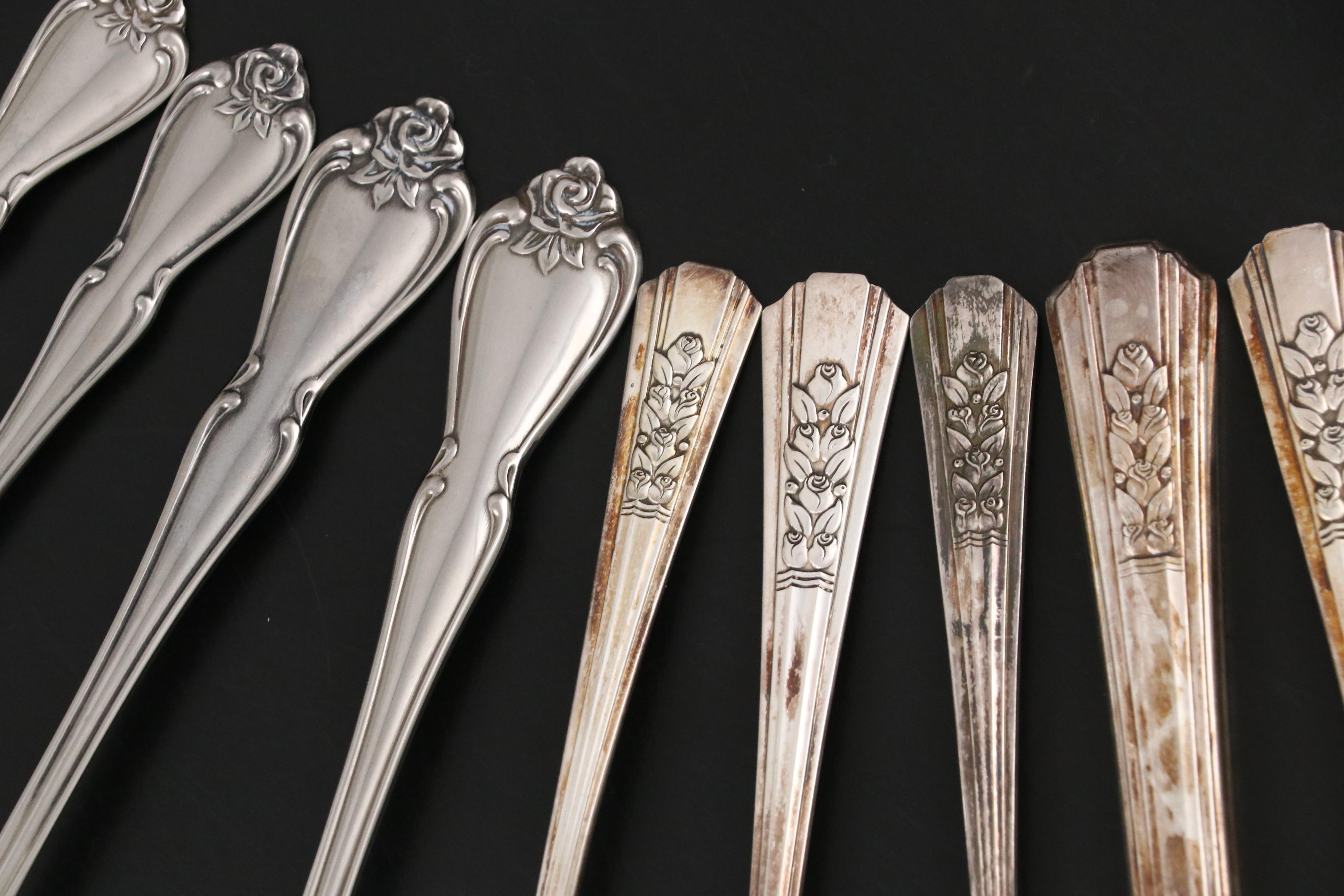 Oneida "Rosalie" with Other Silver Plate and Stainless Steel Flatware