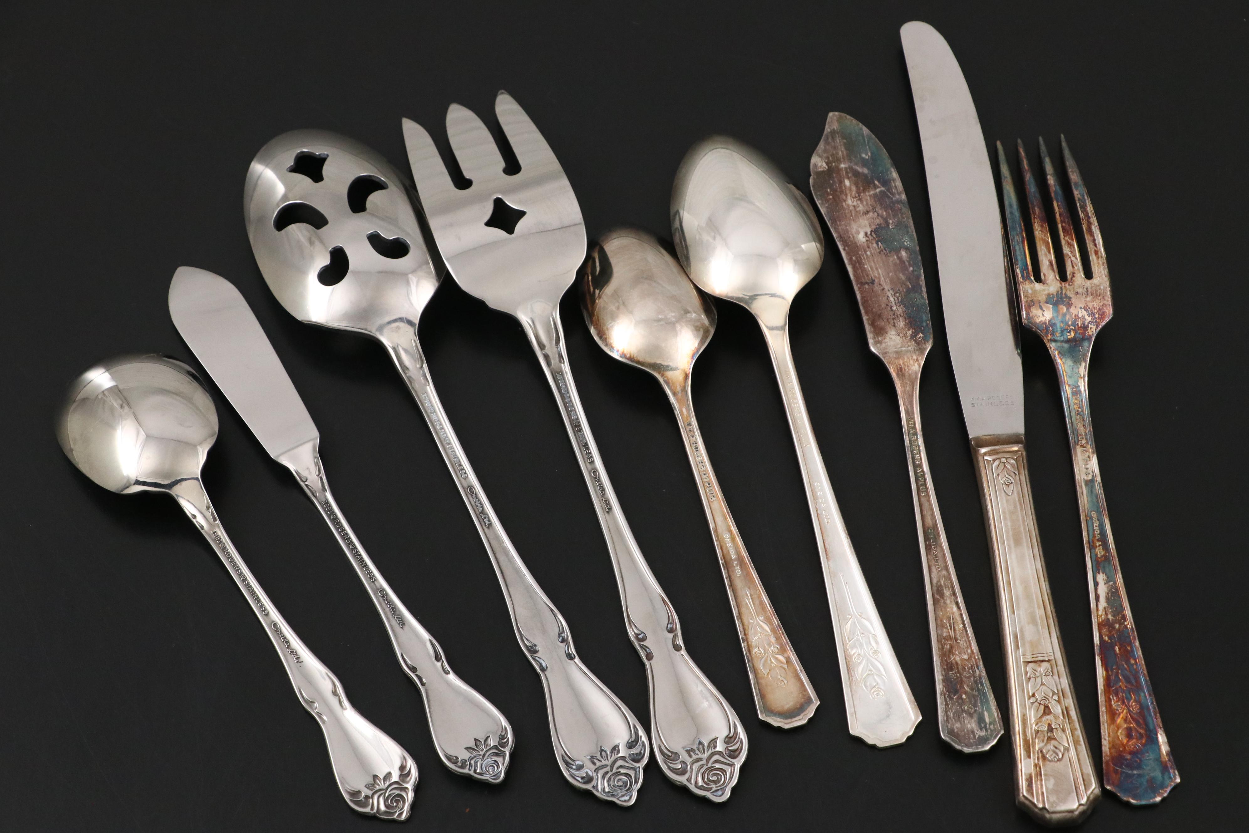 Oneida "Rosalie" with Other Silver Plate and Stainless Steel Flatware