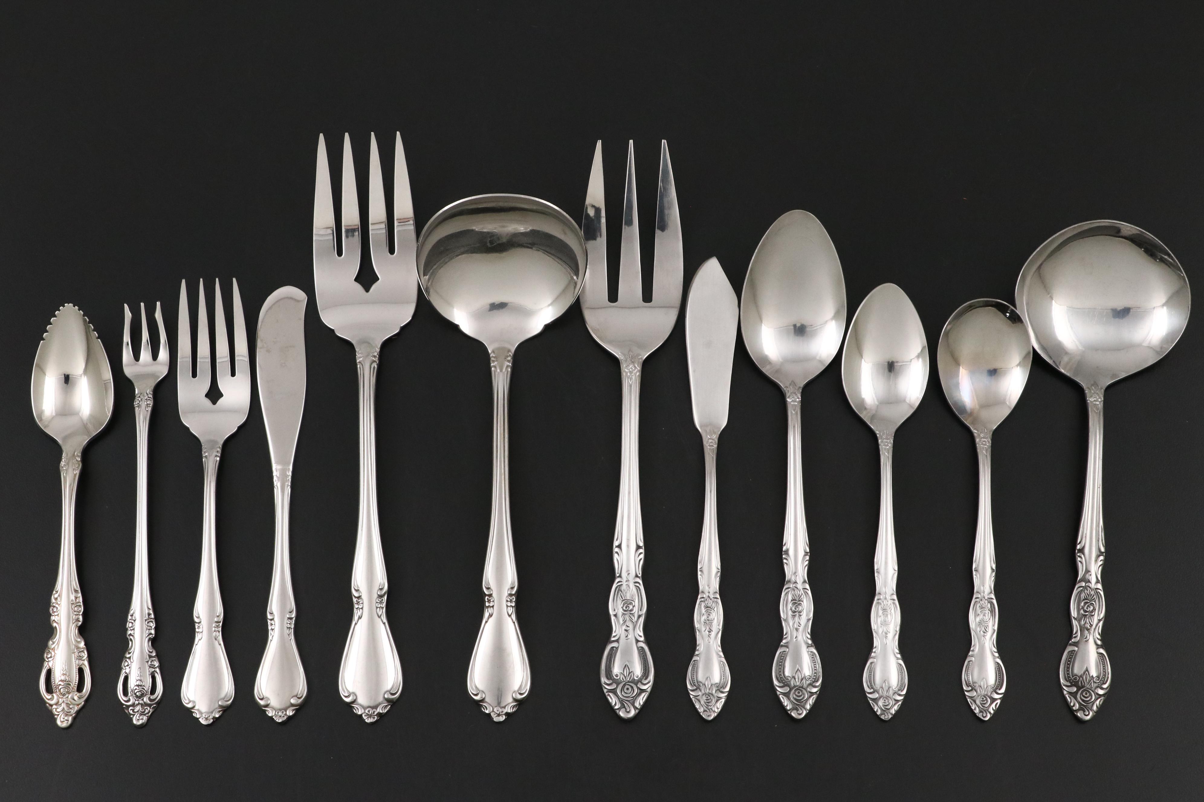 Oneida "Rosalie" with Other Silver Plate and Stainless Steel Flatware