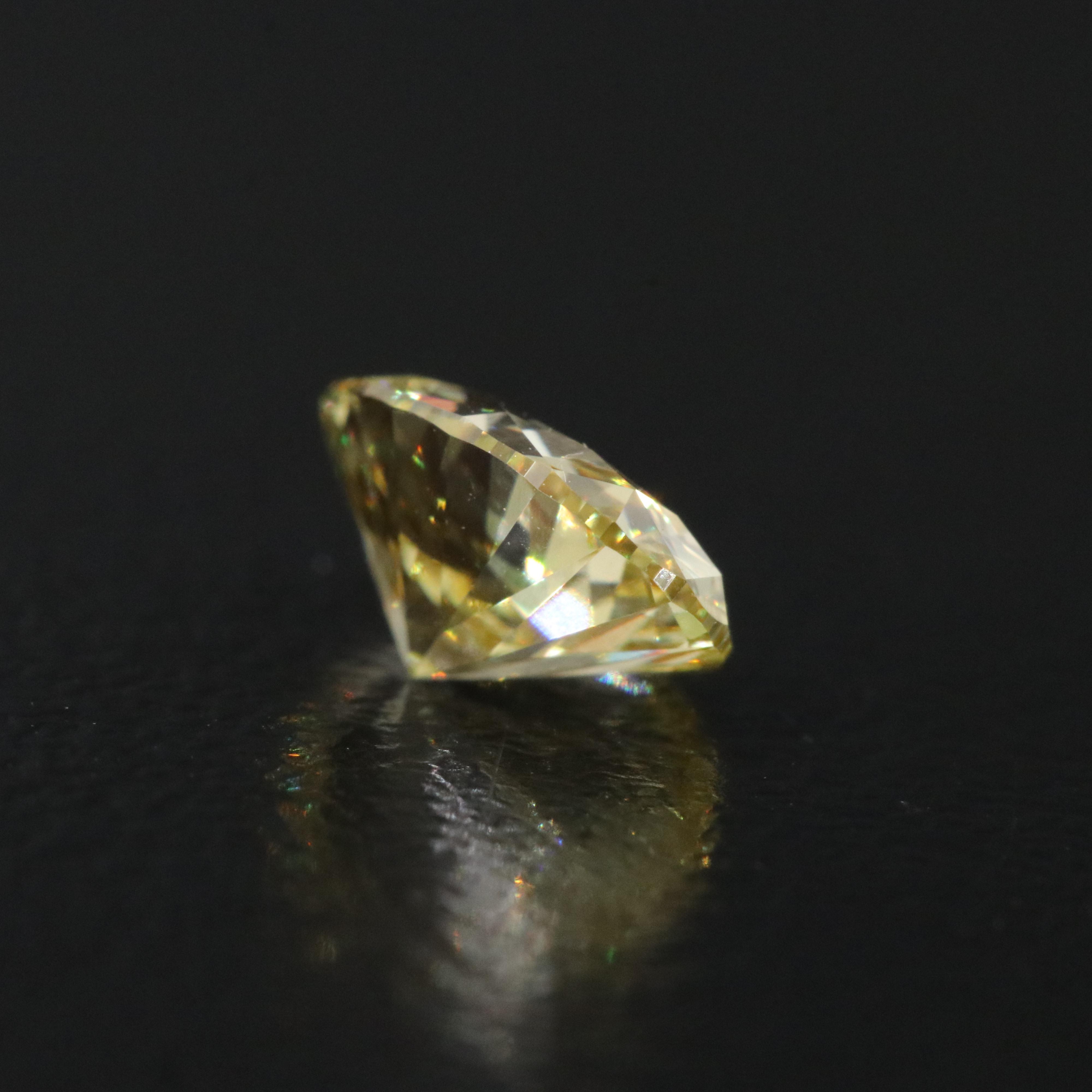 Loose 1.00 CT Lab Grown Fancy Yellow Diamond with IGI Report