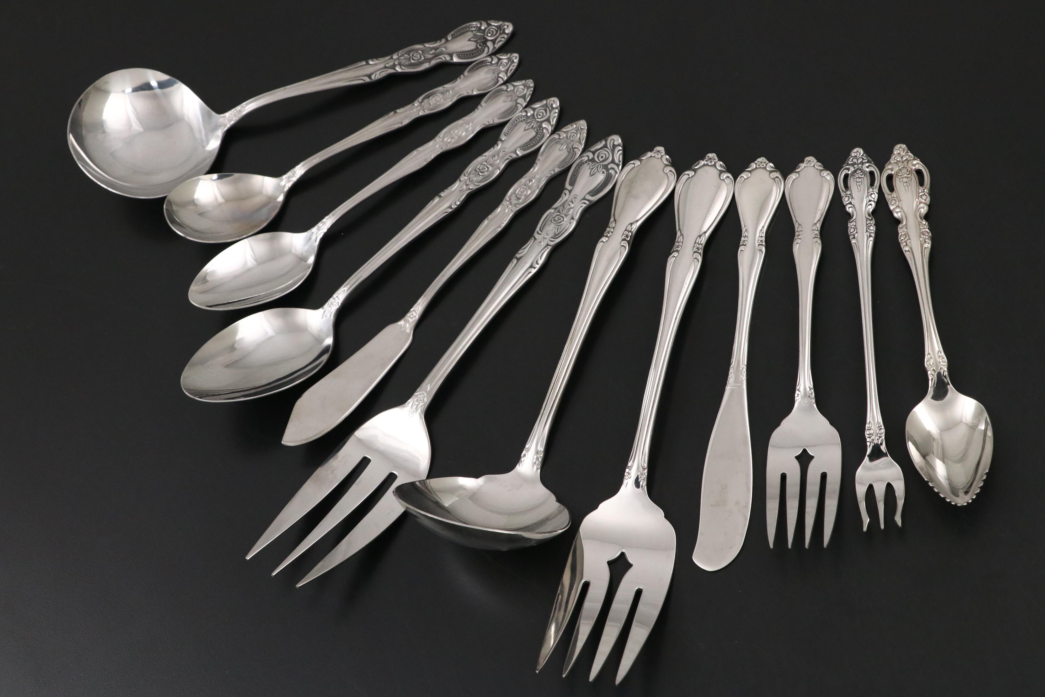 Oneida "Rosalie" with Other Silver Plate and Stainless Steel Flatware
