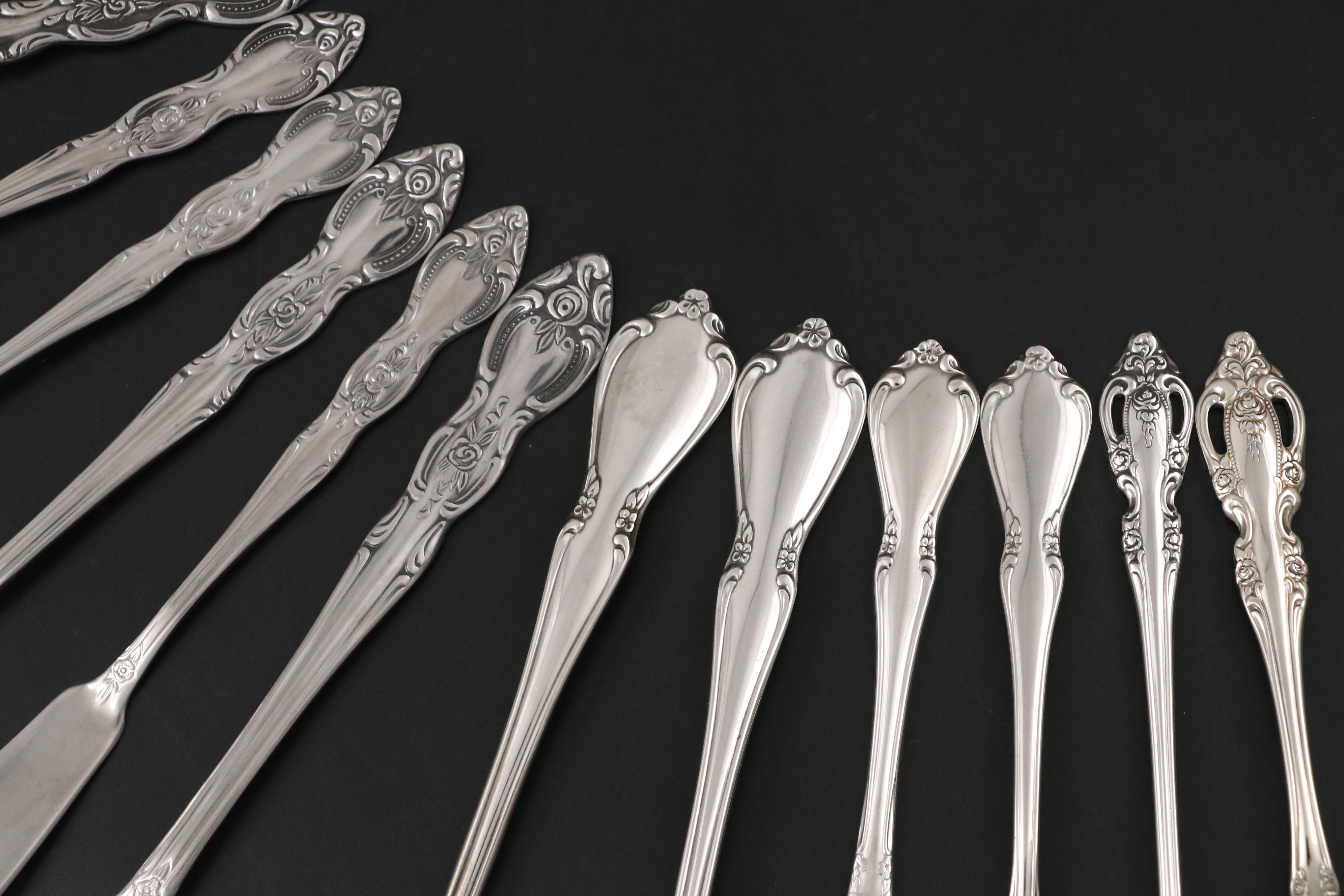 Oneida "Rosalie" with Other Silver Plate and Stainless Steel Flatware
