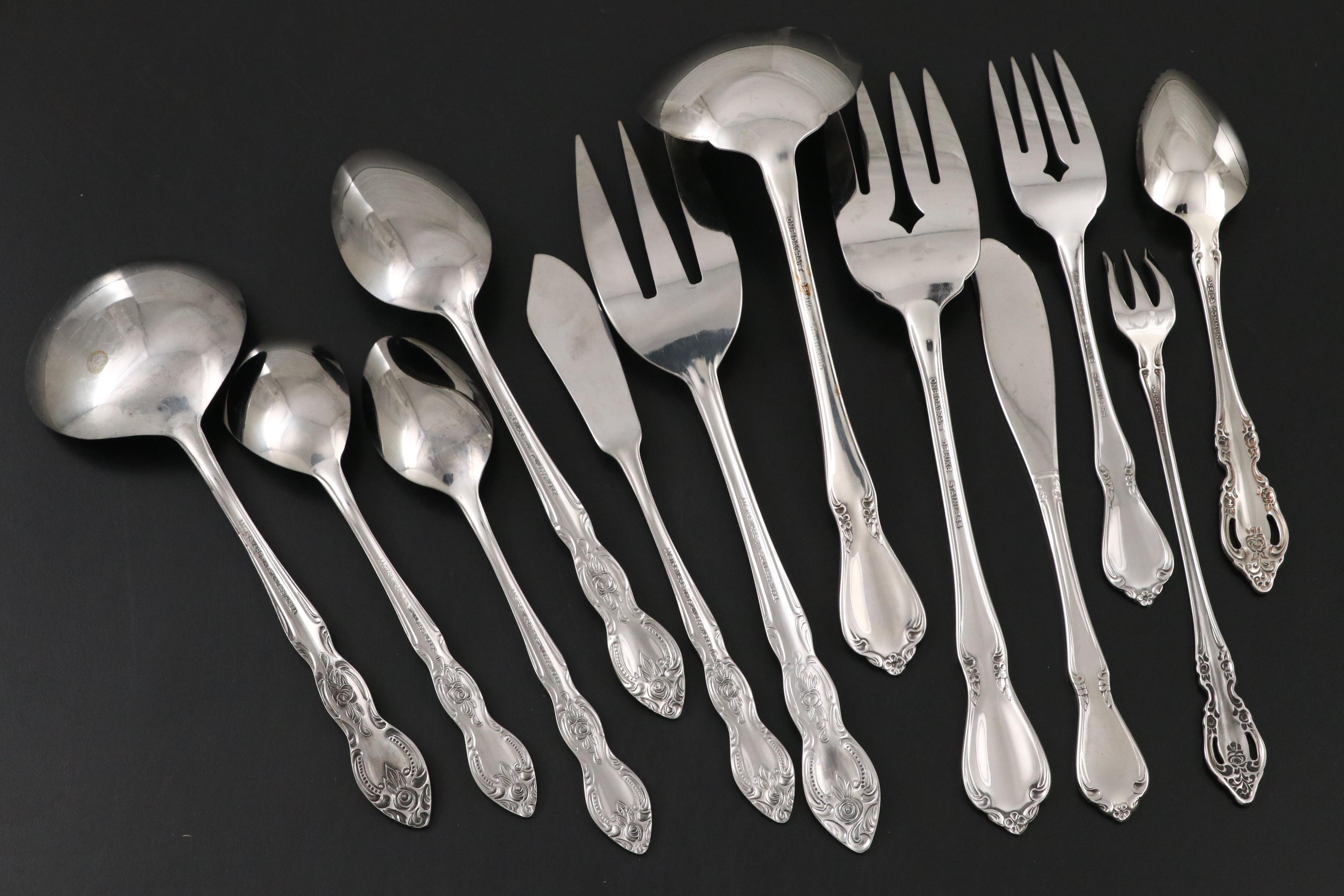 Oneida "Rosalie" with Other Silver Plate and Stainless Steel Flatware