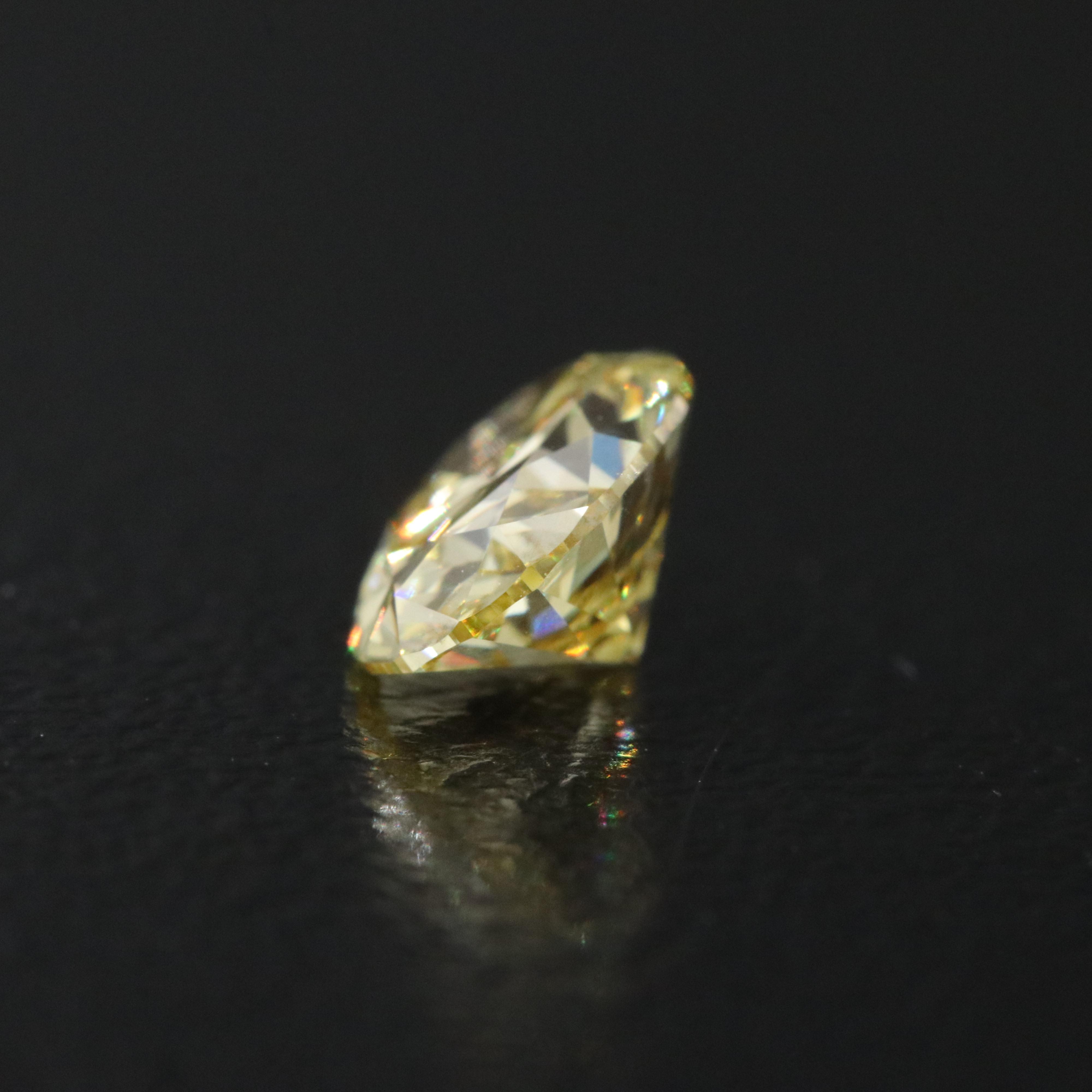 Loose 1.00 CT Lab Grown Fancy Yellow Diamond with IGI Report