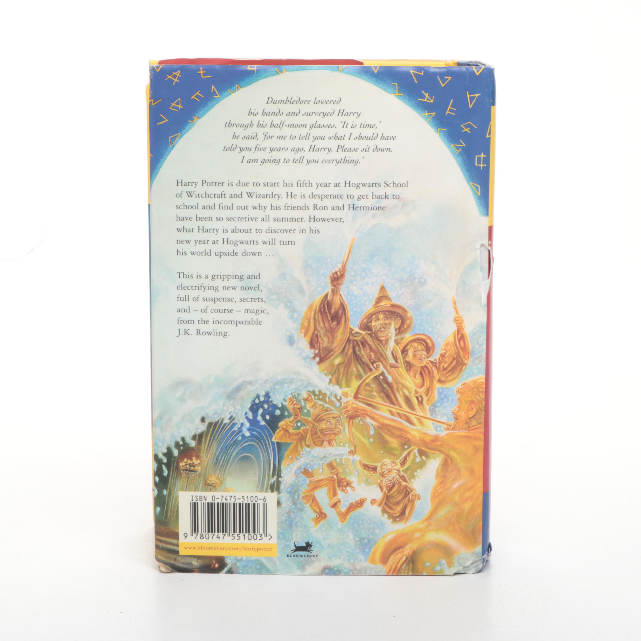 First UK Edition "Harry Potter and the Order of the Phoenix" by J. K. Rowling