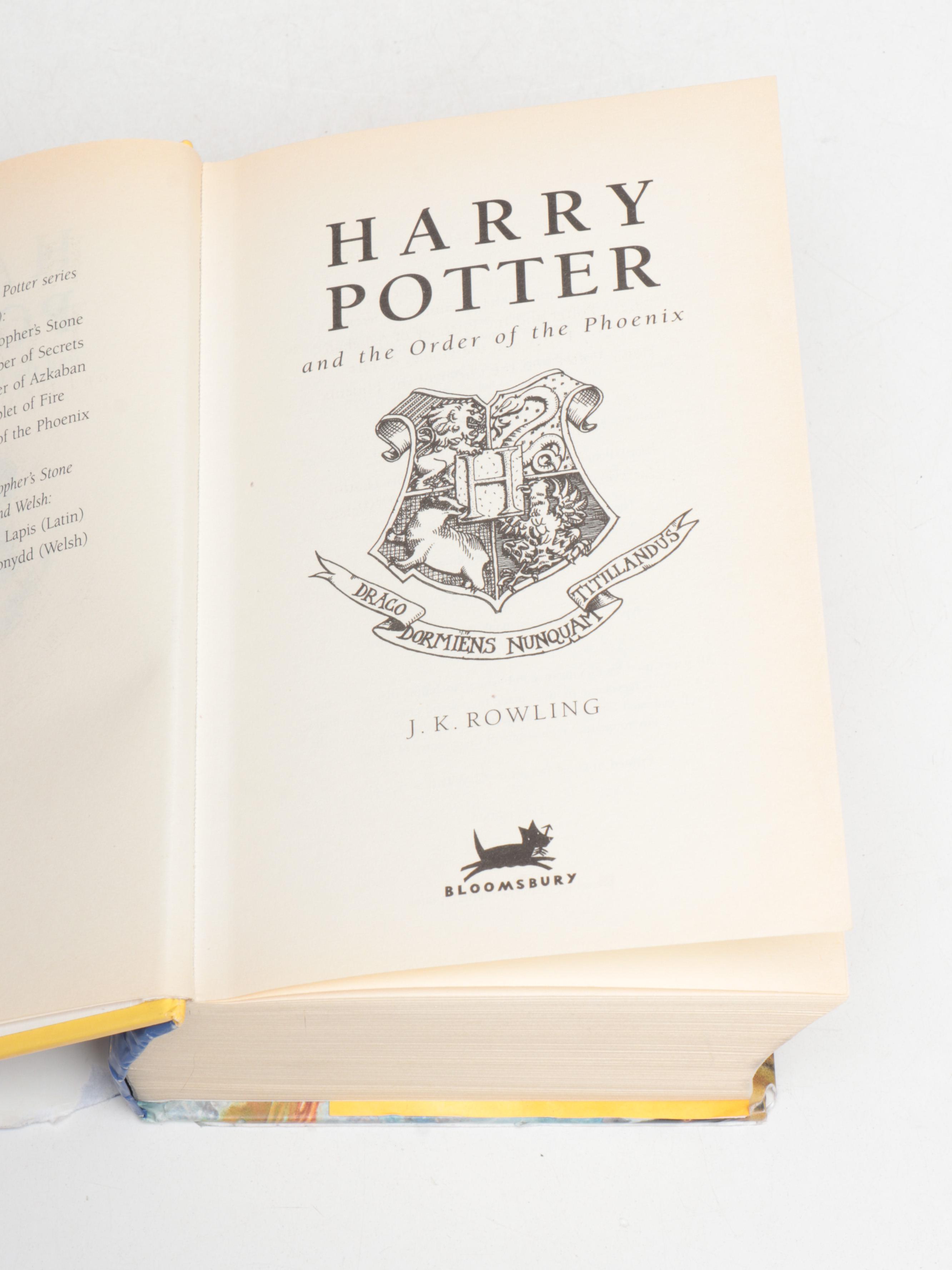 First UK Edition "Harry Potter and the Order of the Phoenix" by J. K. Rowling