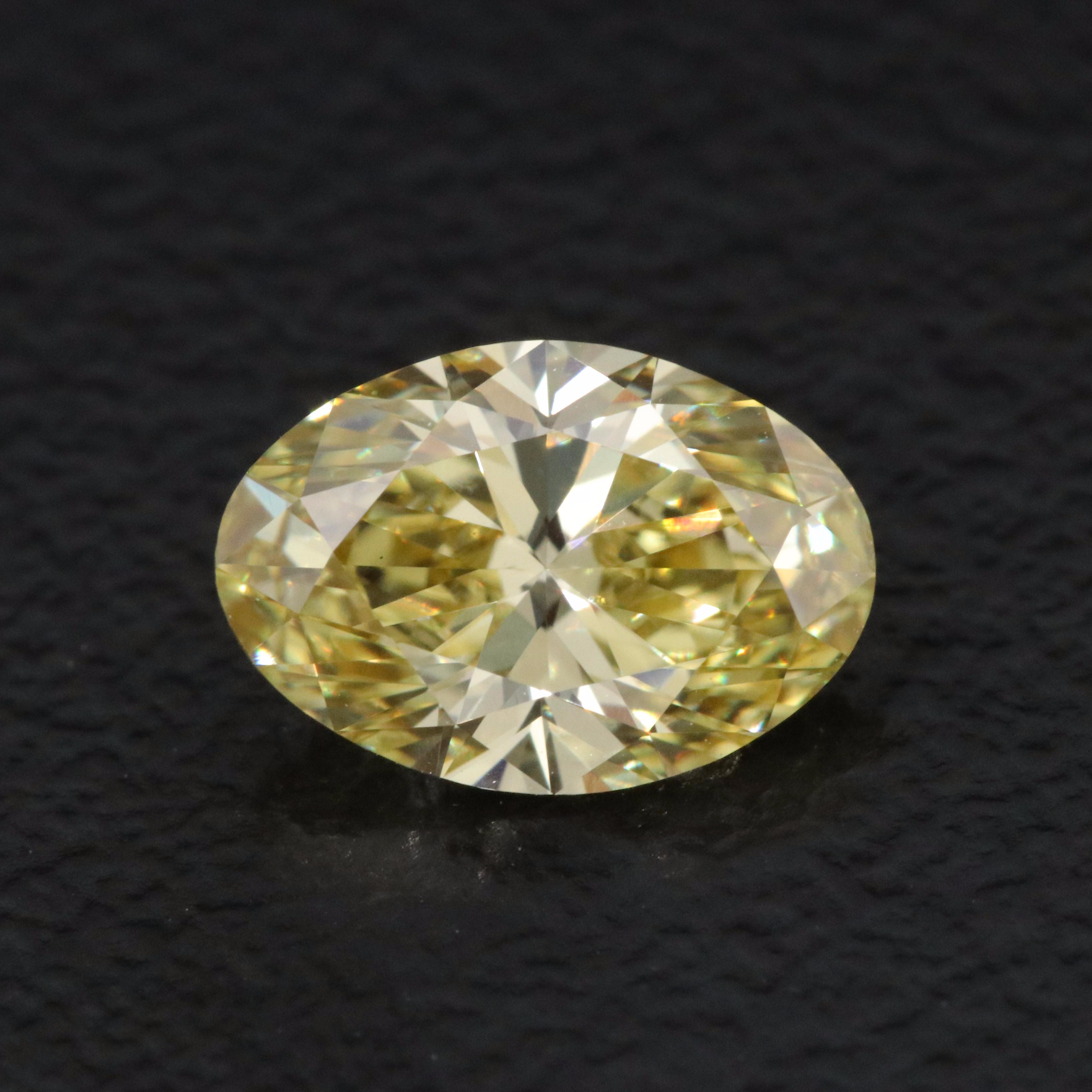 Loose 1.00 CT Lab Grown Fancy Yellow Diamond with IGI Report