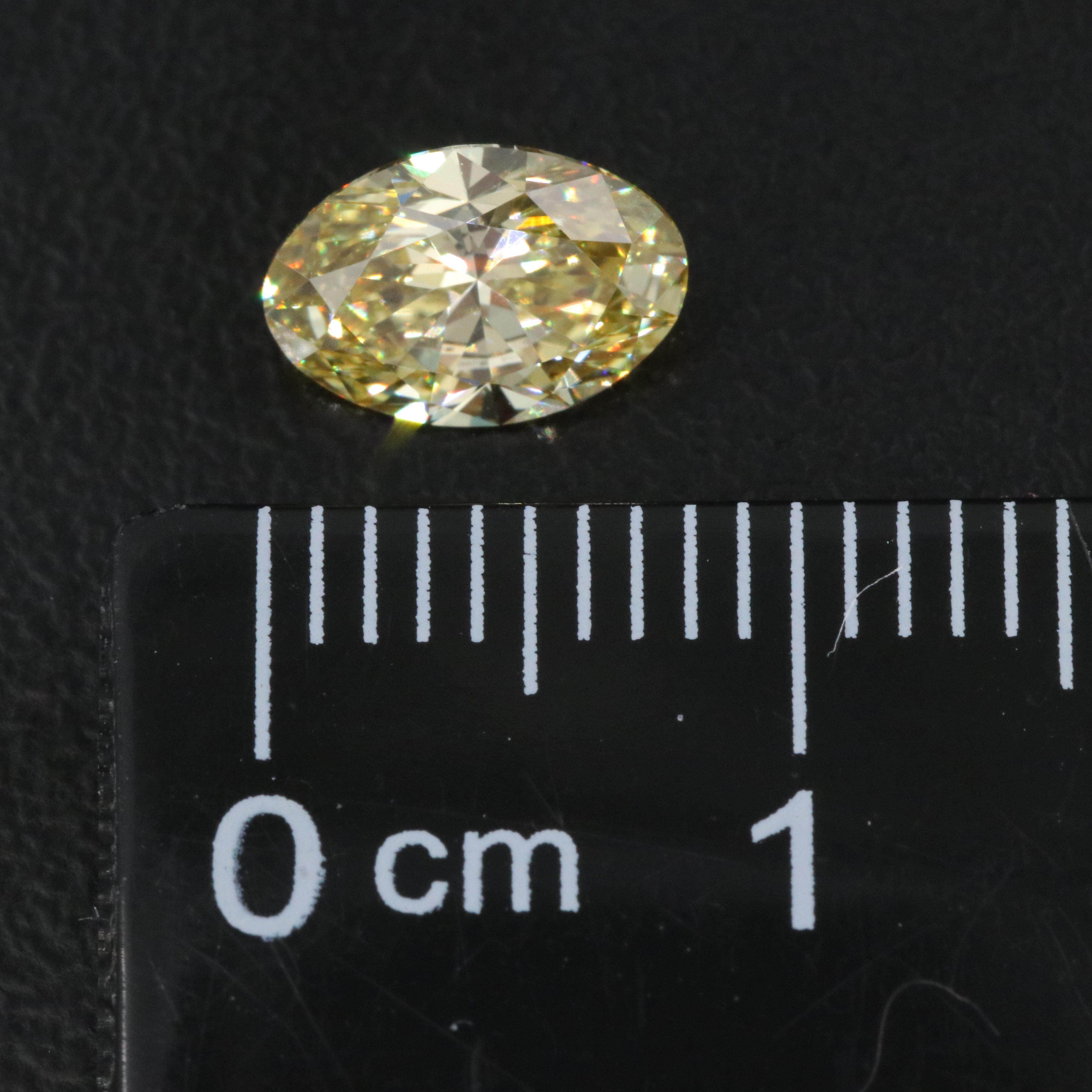 Loose 1.00 CT Lab Grown Fancy Yellow Diamond with IGI Report
