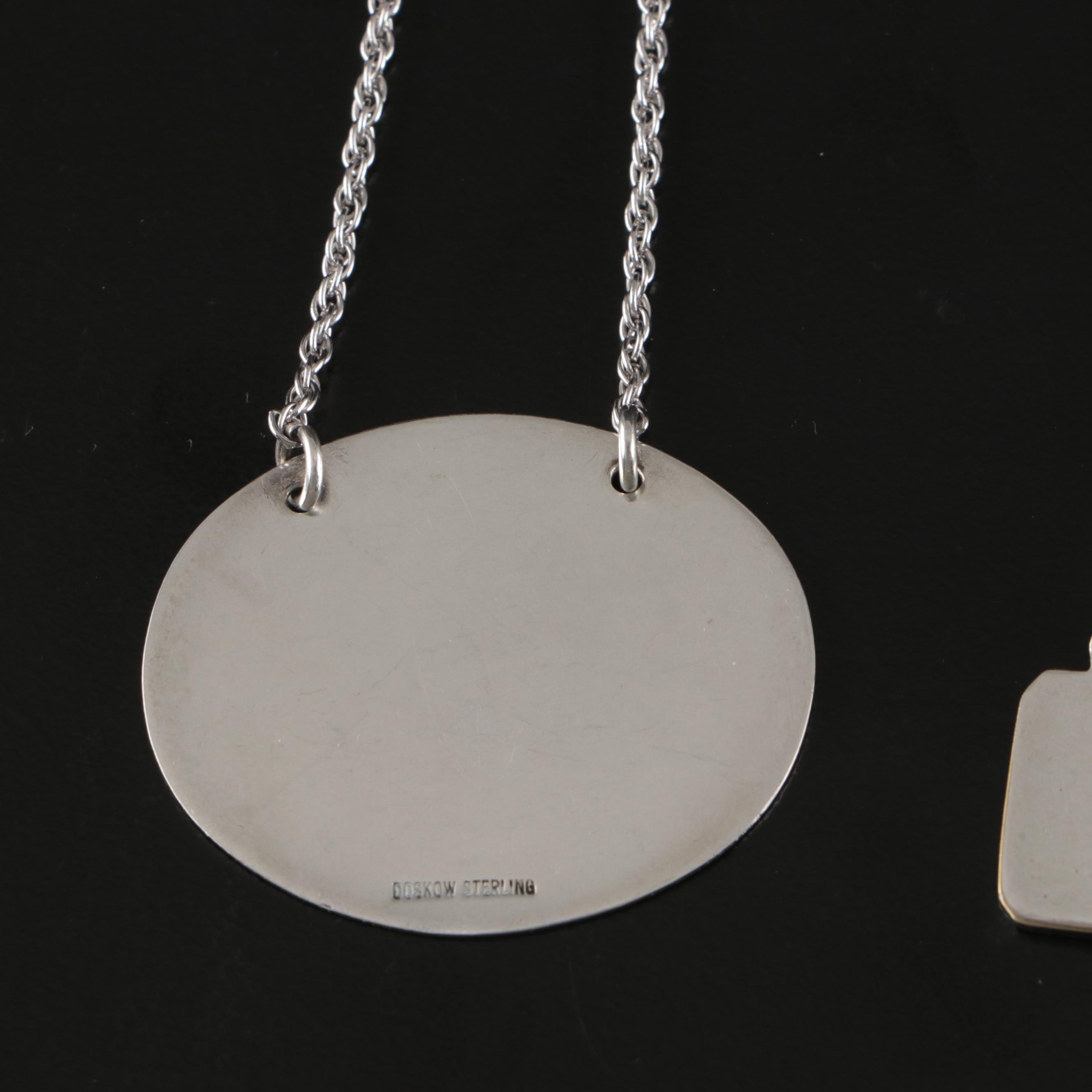 Stieff Williamsburg Restoration and Other Sterling Silver Bottle Tags