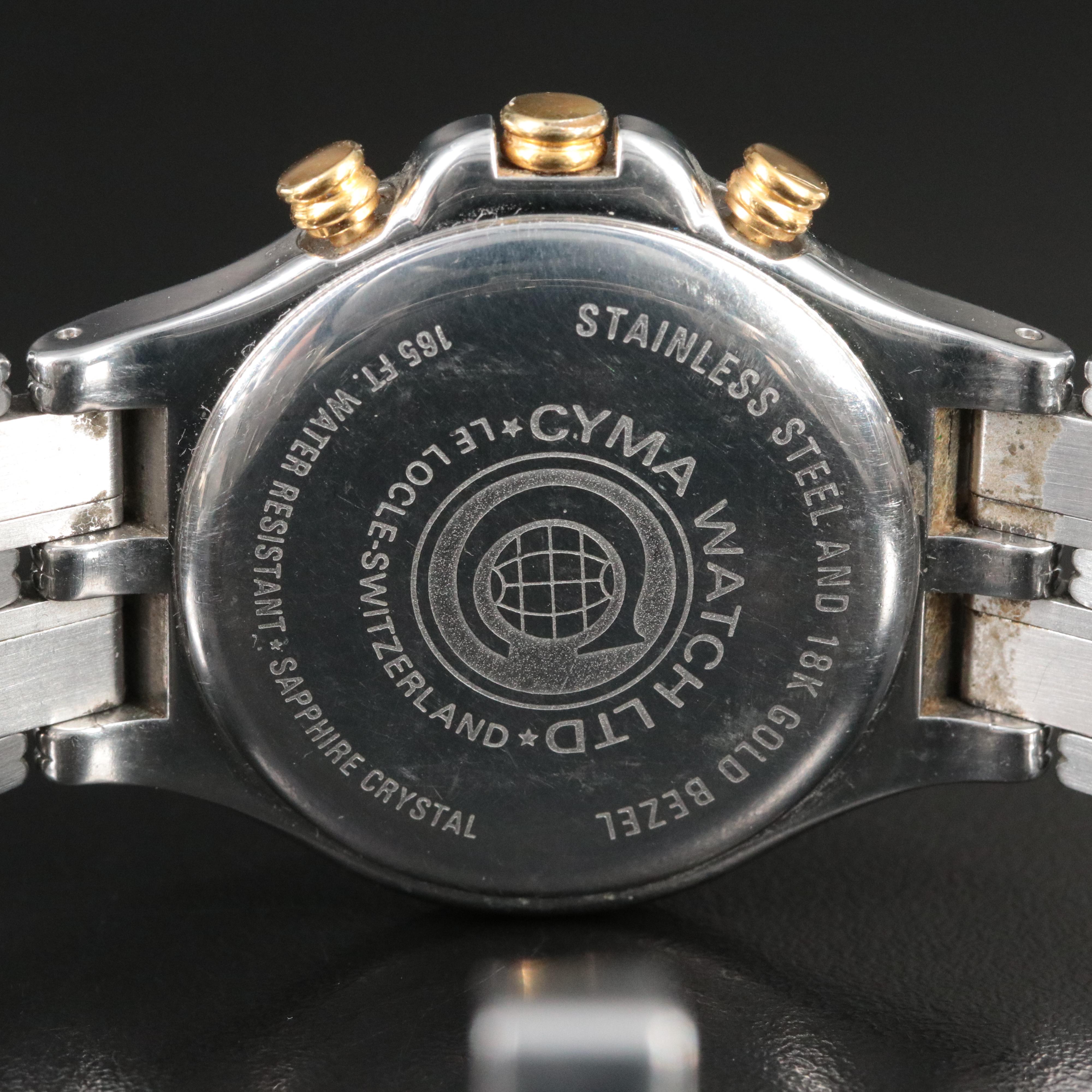 Stainless Steel Cyma Quartz Chronograph Watch