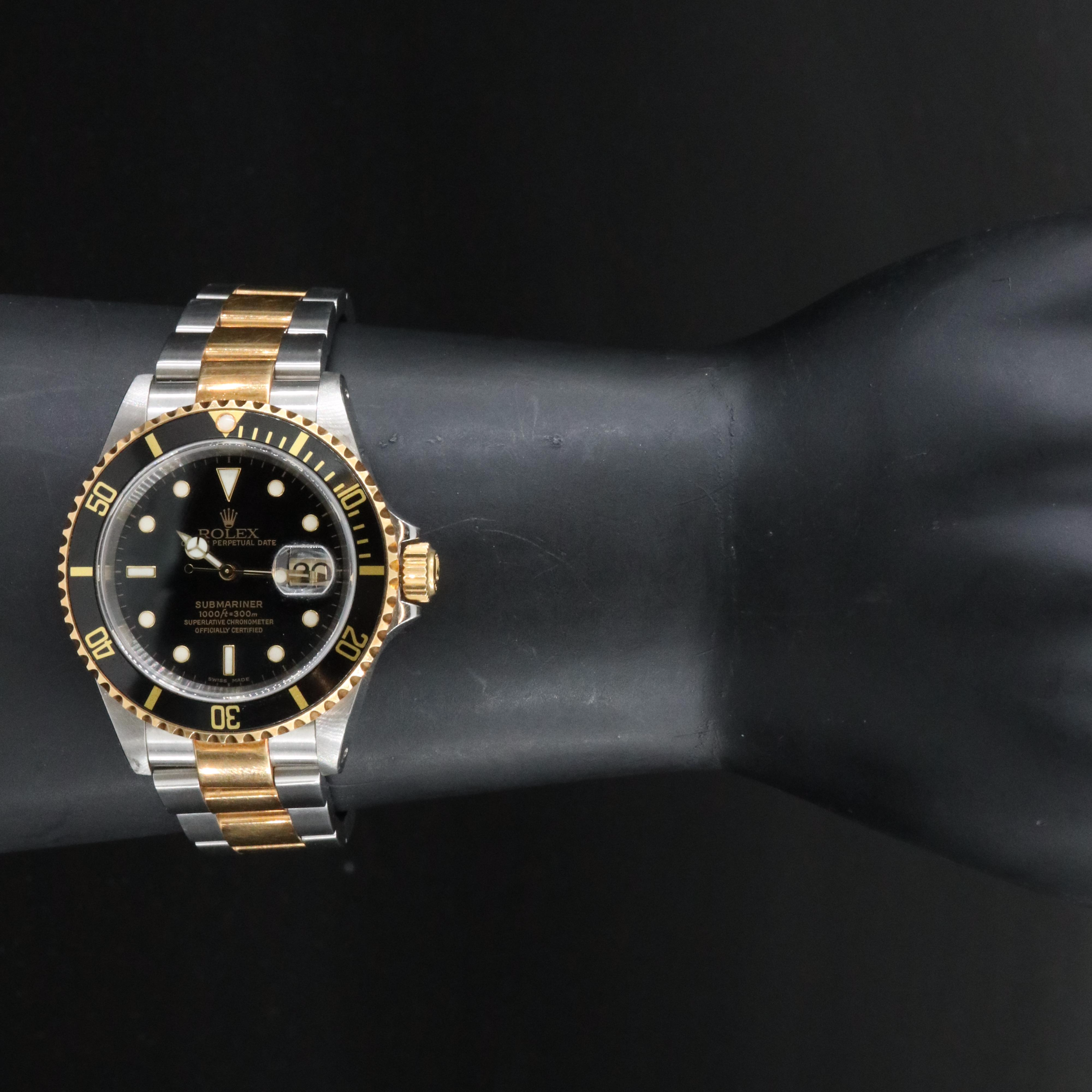 Rolex Submariner 16613 Black 40mm Two-Tone 18K & Steel Automatic Watch