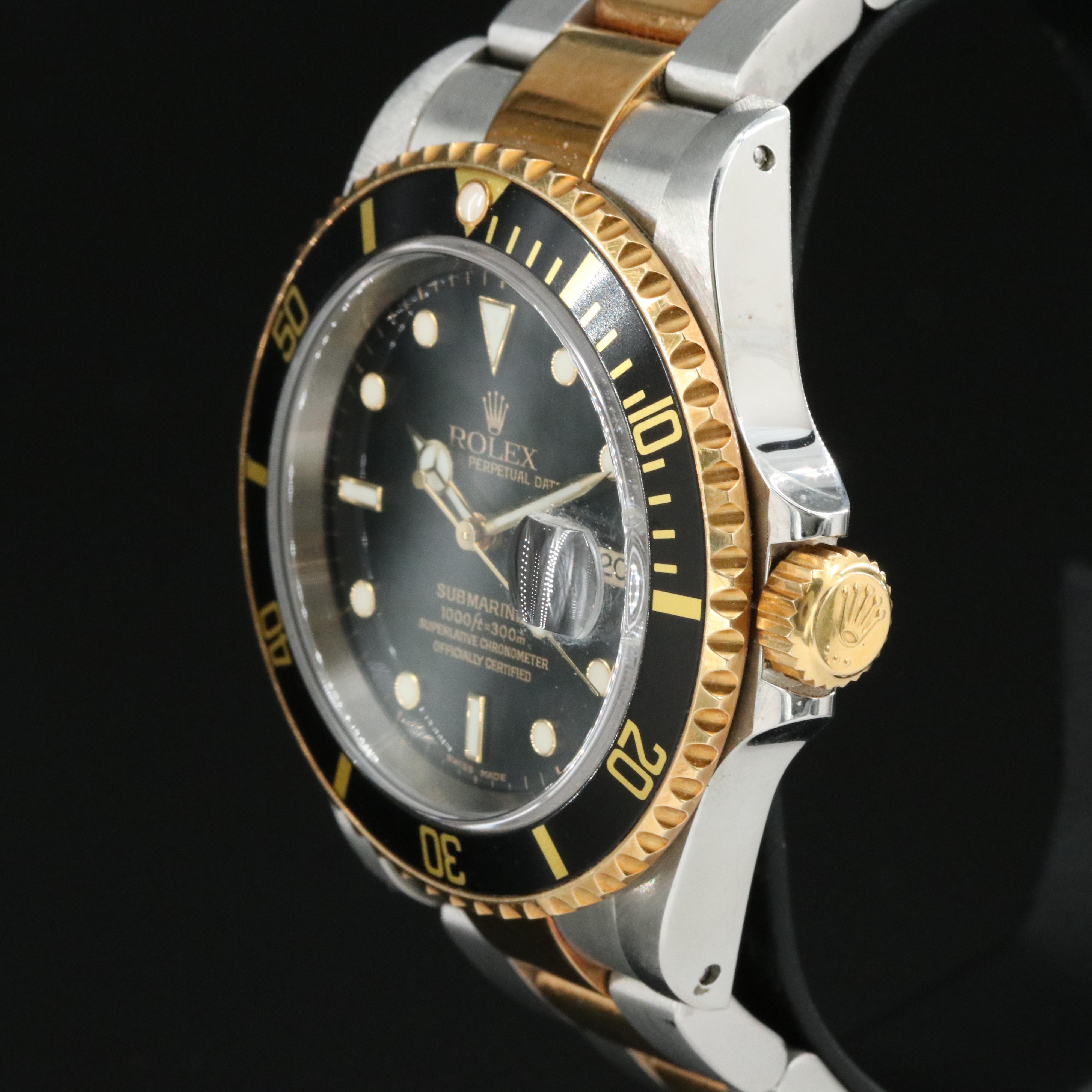 Rolex Submariner 16613 Black 40mm Two-Tone 18K & Steel Automatic Watch