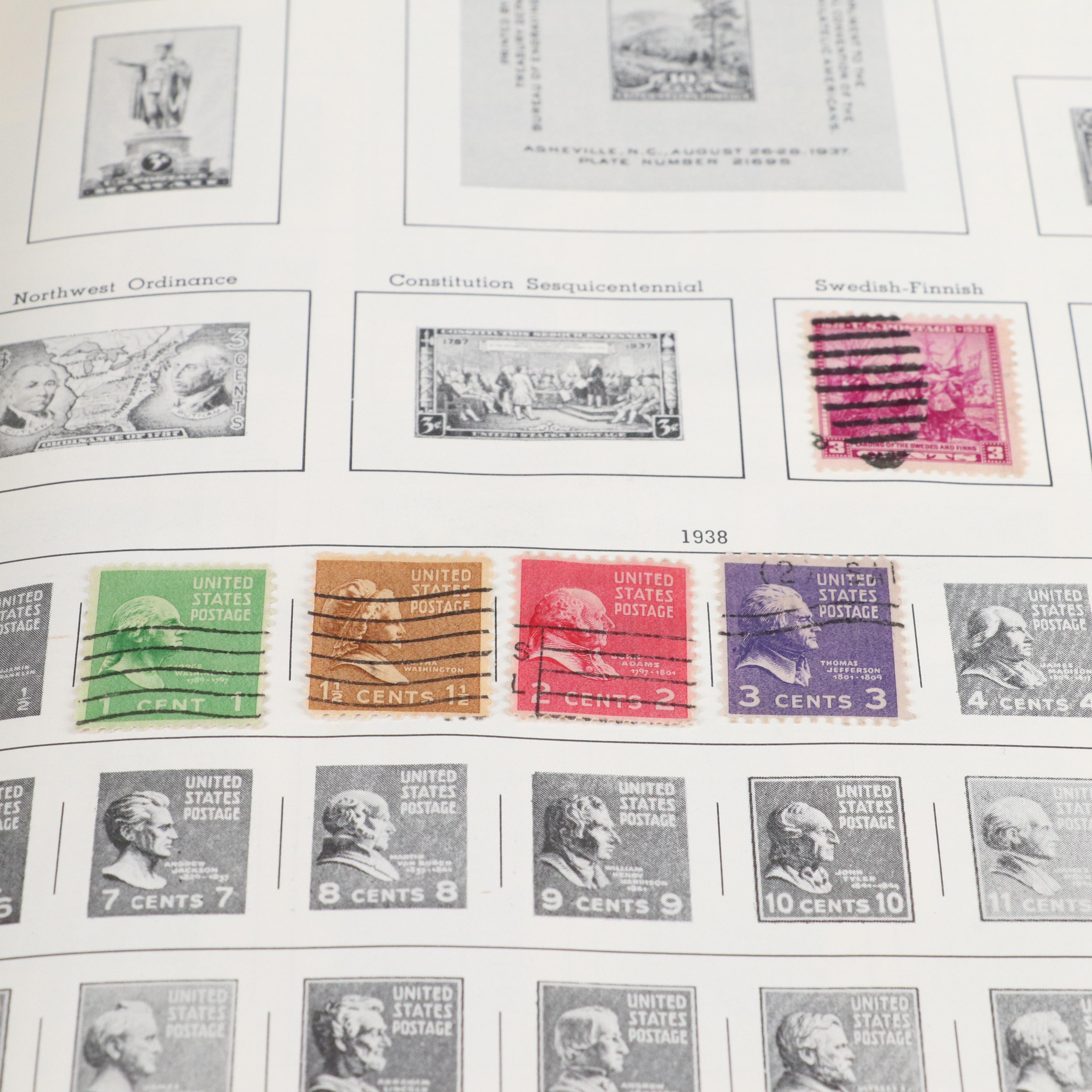 Citation Stamp Album with Some Used and Unused U.S. and Foreign Stamps