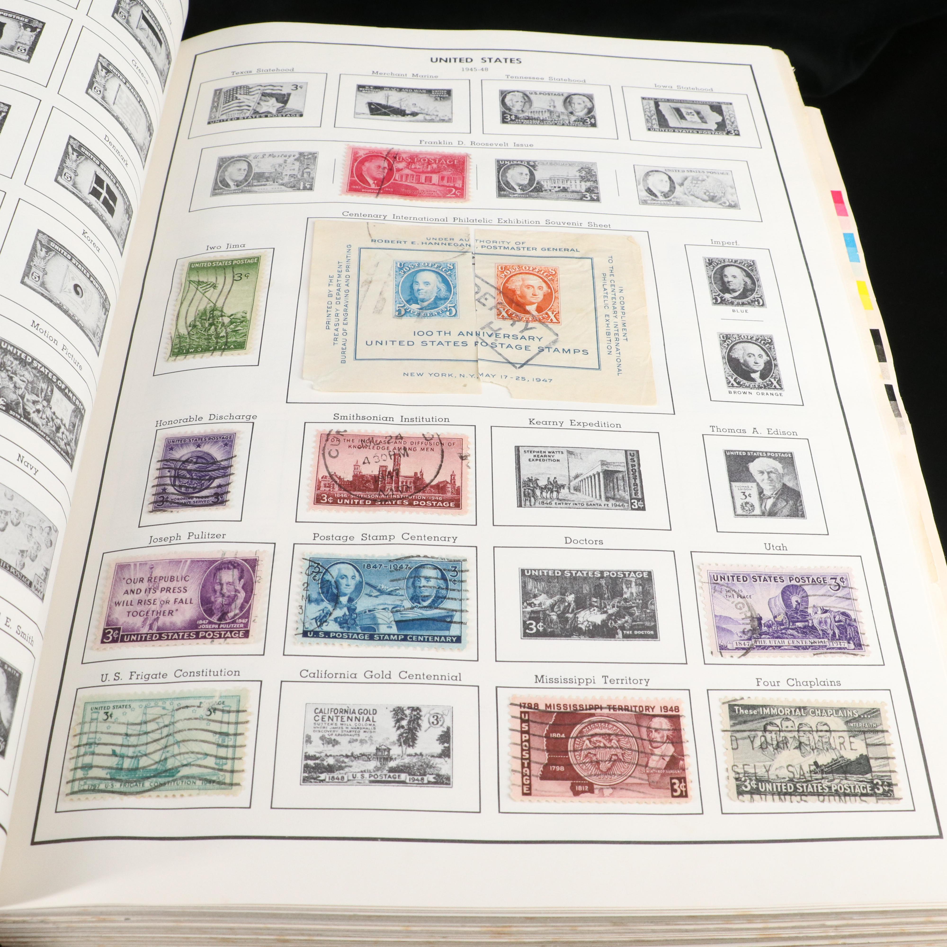 Citation Stamp Album with Some Used and Unused U.S. and Foreign Stamps