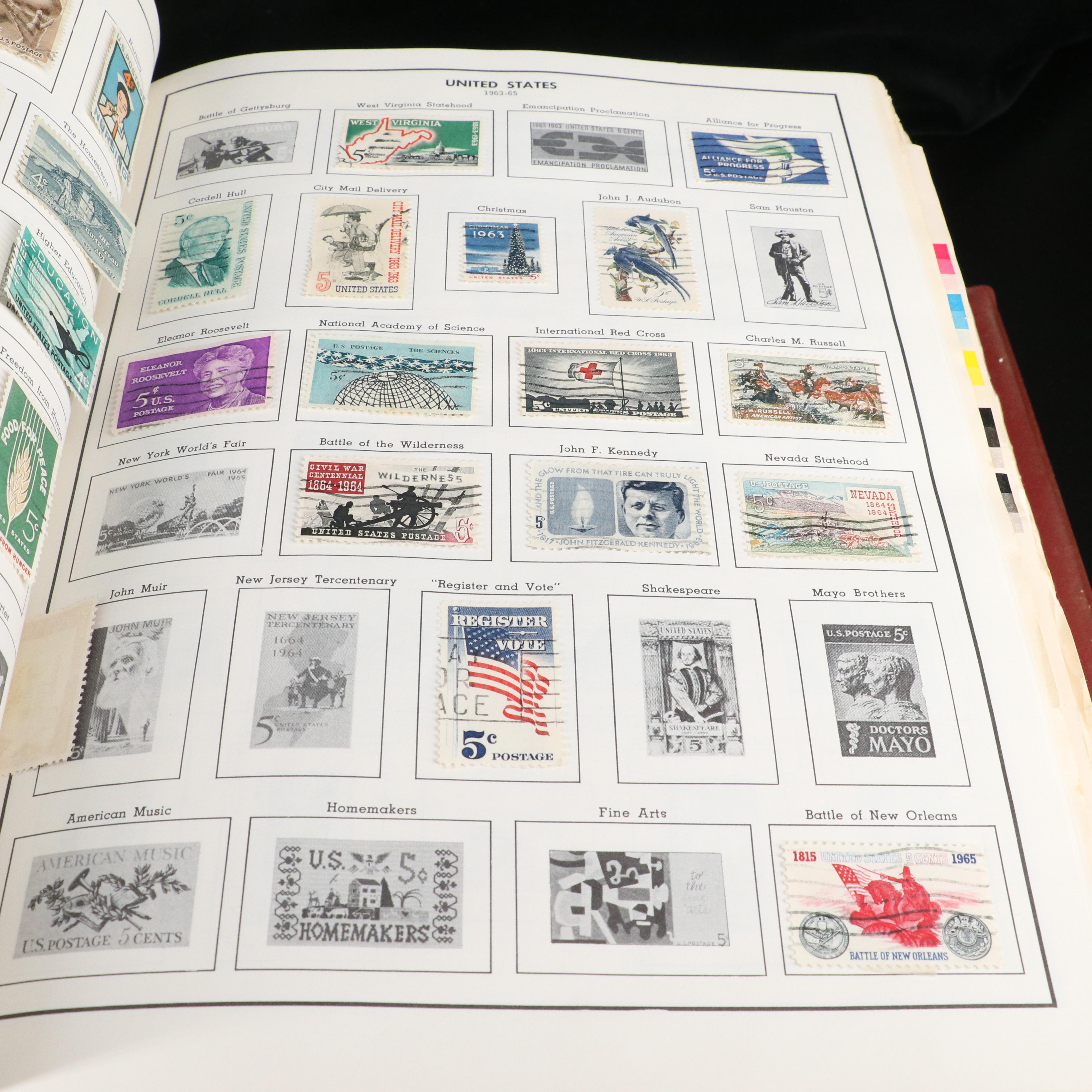 Citation Stamp Album with Some Used and Unused U.S. and Foreign Stamps