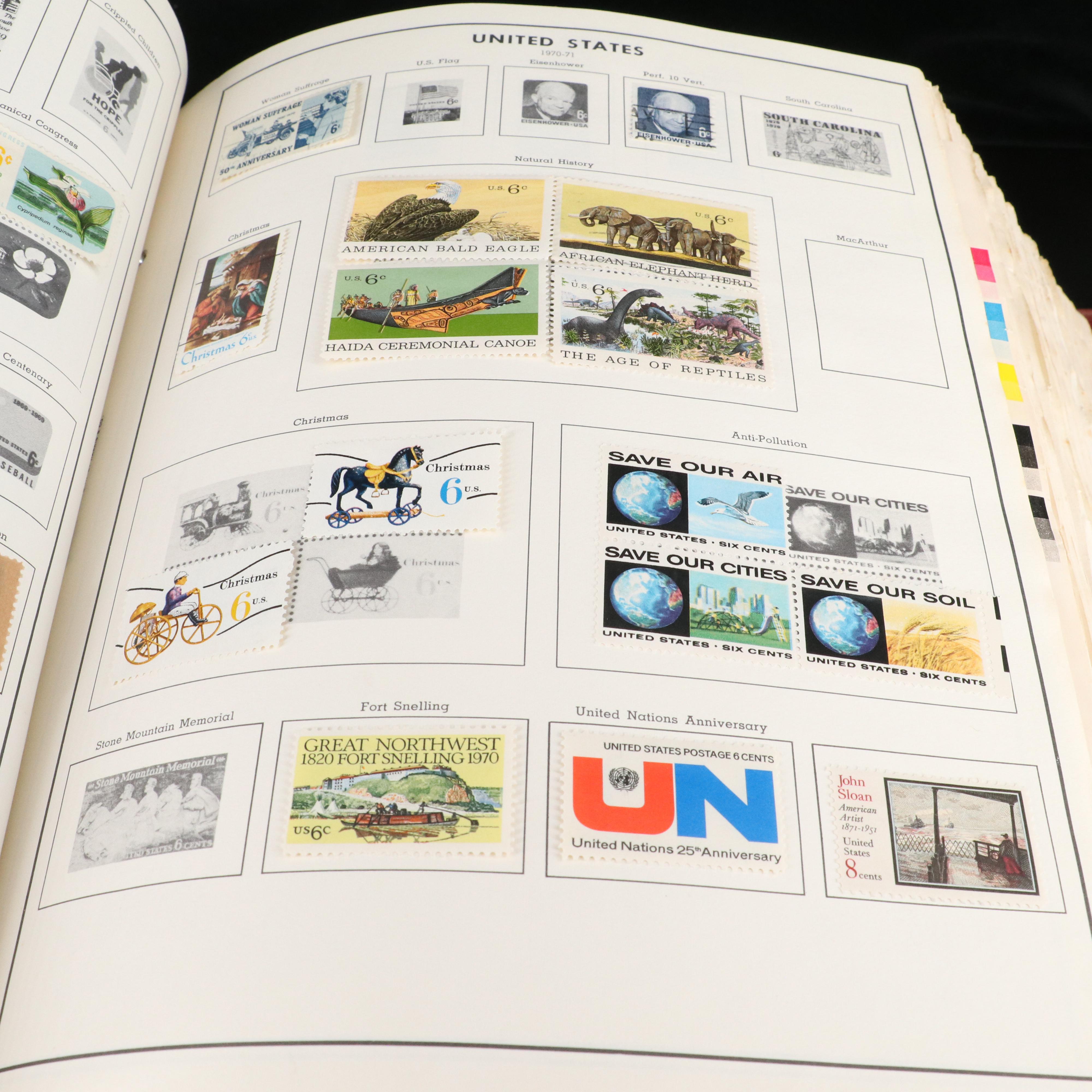 Citation Stamp Album with Some Used and Unused U.S. and Foreign Stamps