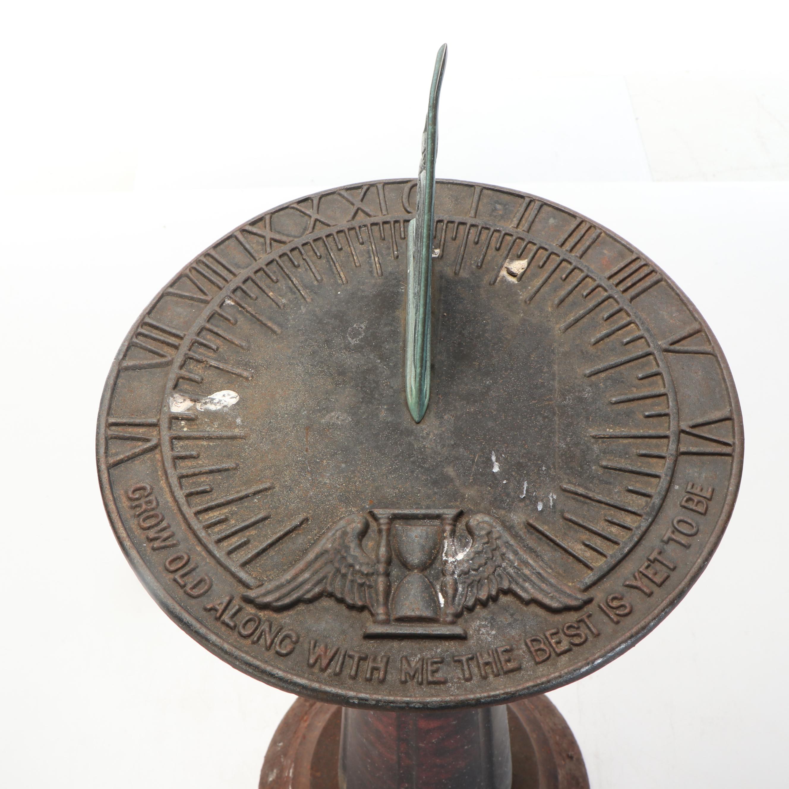 Virginia Metalcrafters Cast Iron Sun Dial with Robert Browning Quote