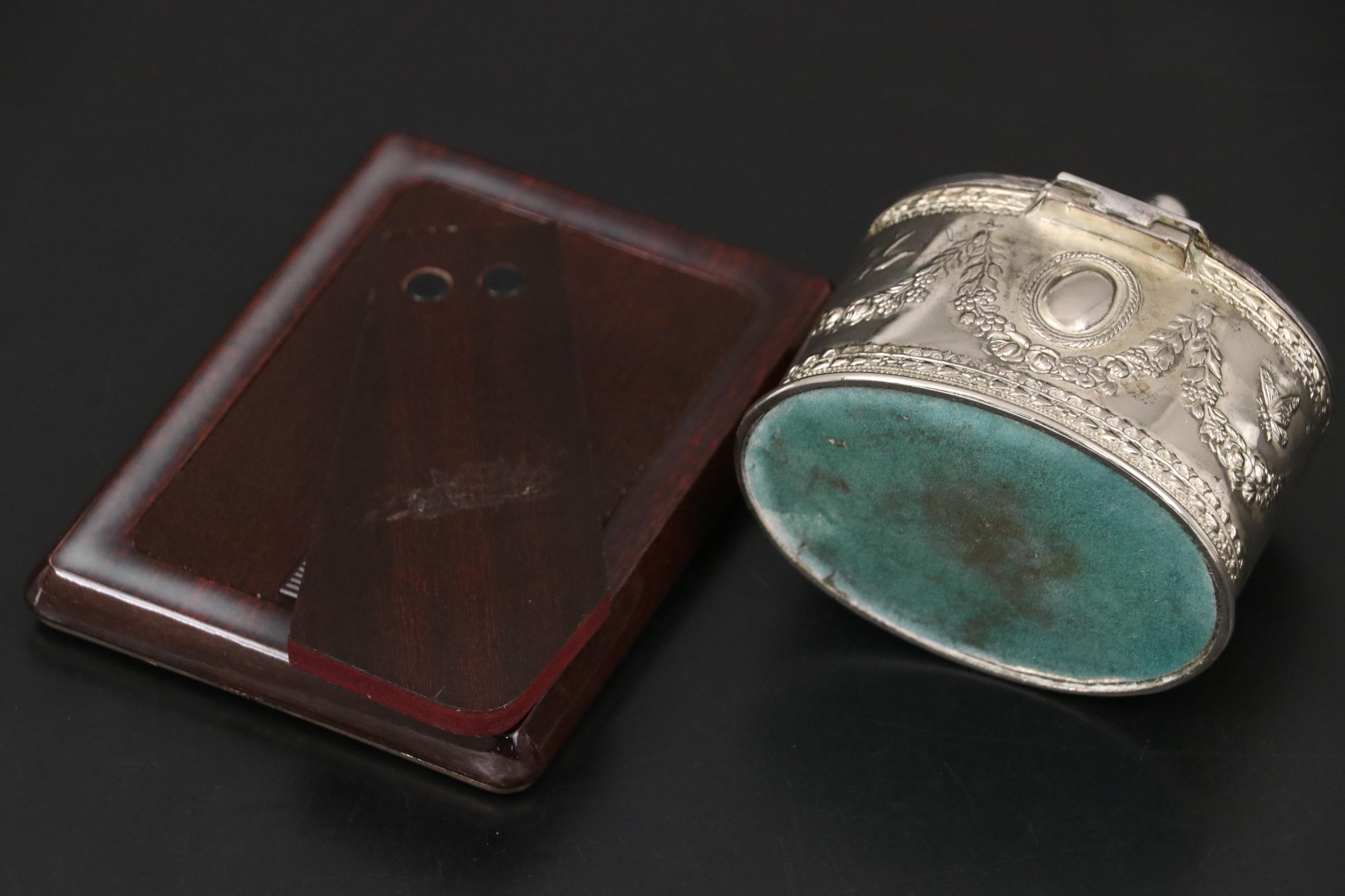 Italian Sterling Frame with Plate Box and International Creamer and Sugar Pair