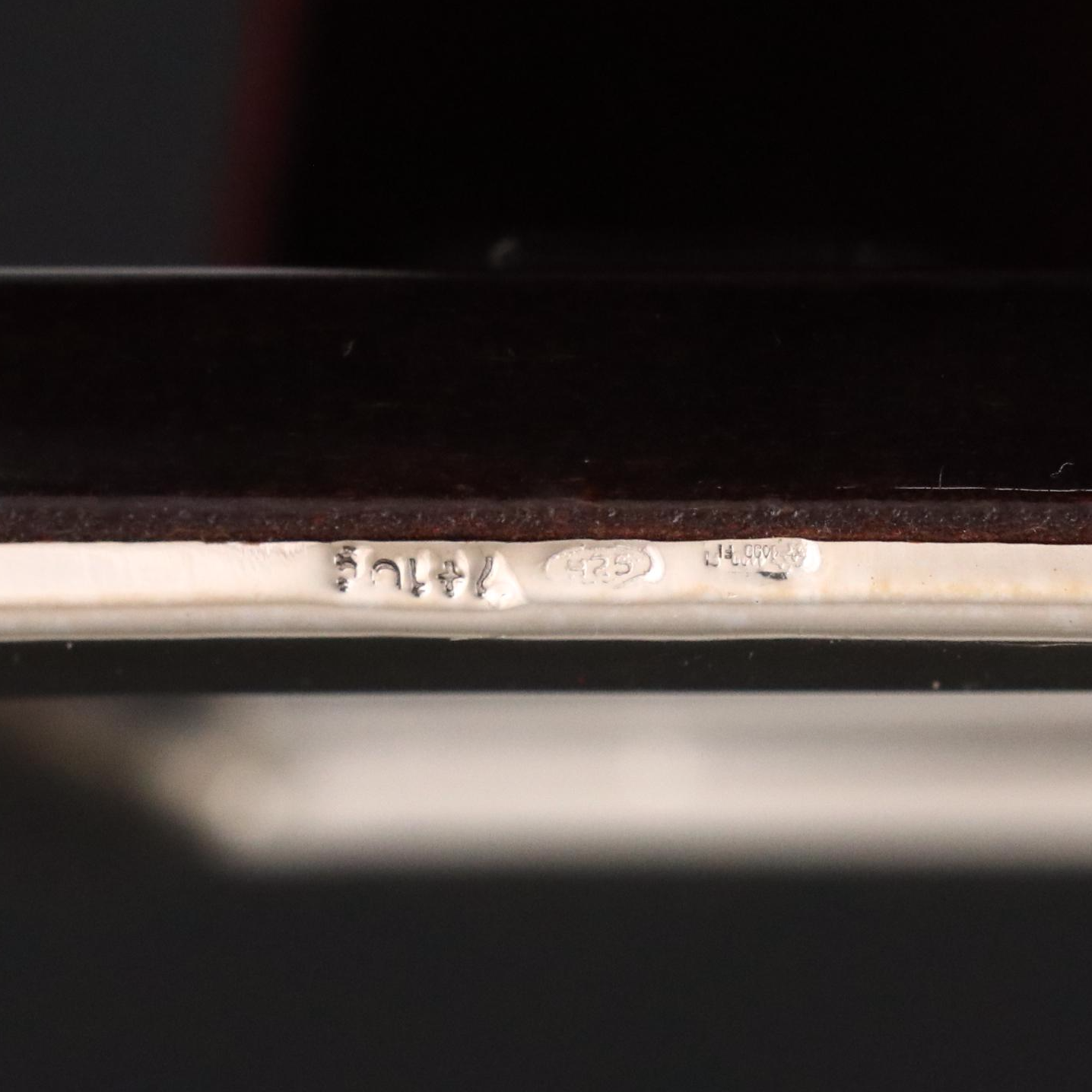 Italian Sterling Frame with Plate Box and International Creamer and Sugar Pair