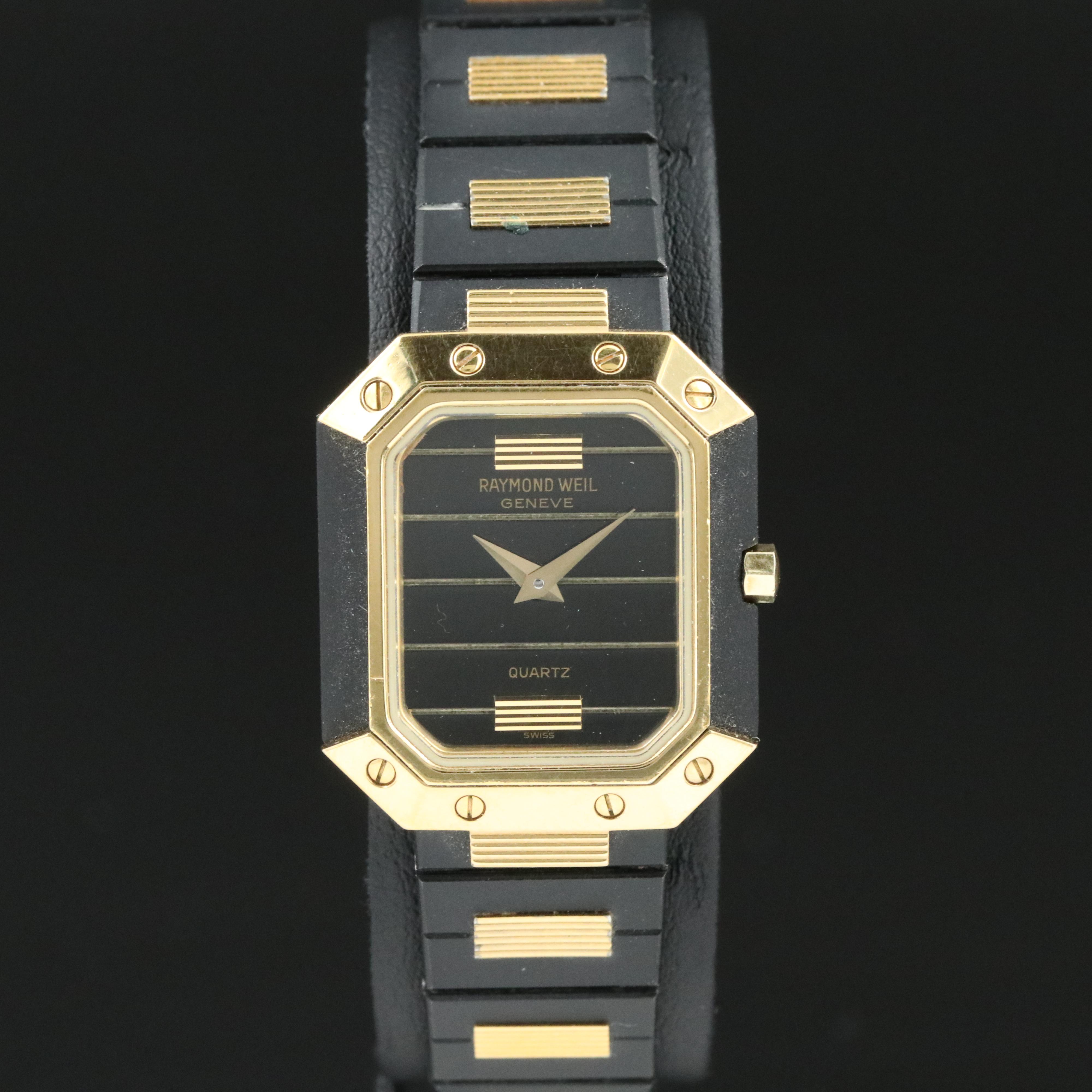 Raymond Weil Geneve Black and Gold Tone Quartz Watch