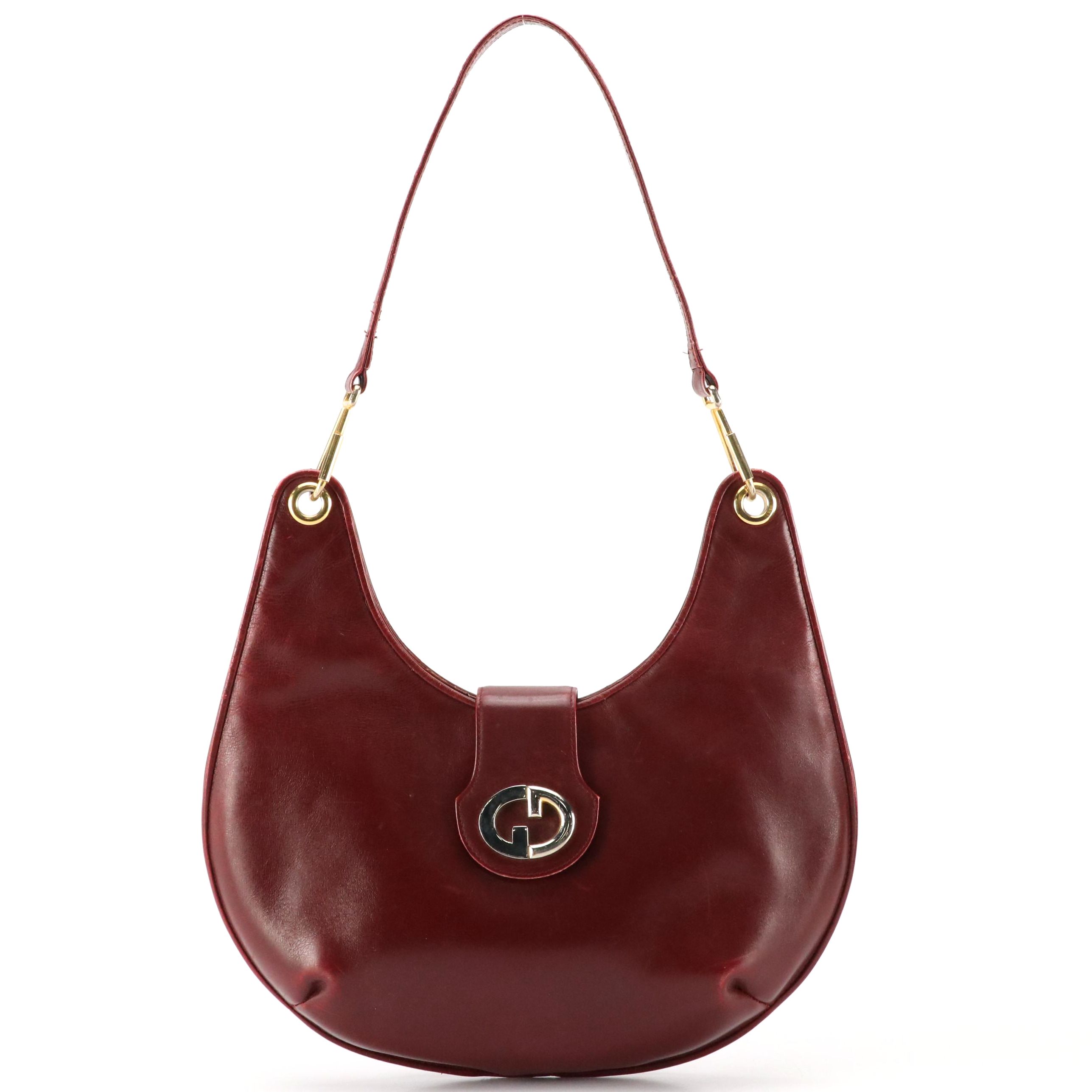 Gucci Burgundy Leather Shoulder Bag