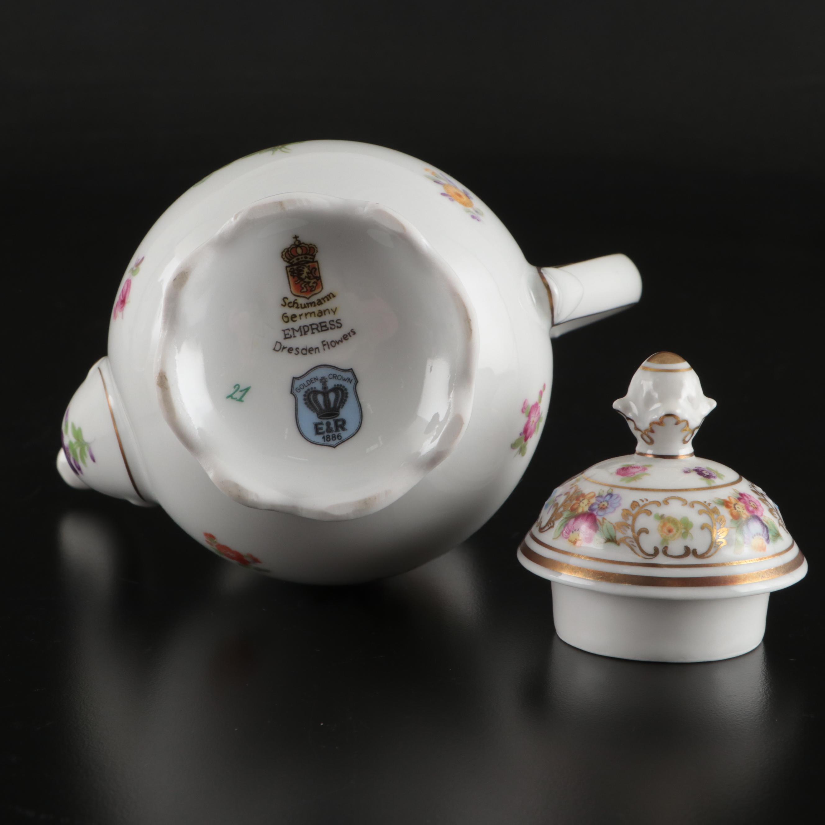 Schumann-Bavaria "Empress Dresden Flowers" Porcelain Teapot and More